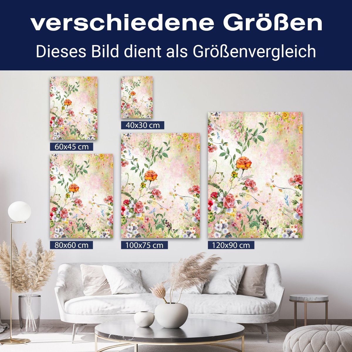 Leinwandbild Malerei, Blumen, Vintage, Hochformat M0676 kaufen - Bild 8 Leinwandbild Malerei, Blumen, Vintage, Hochformat M0676 kaufen - Bild 8