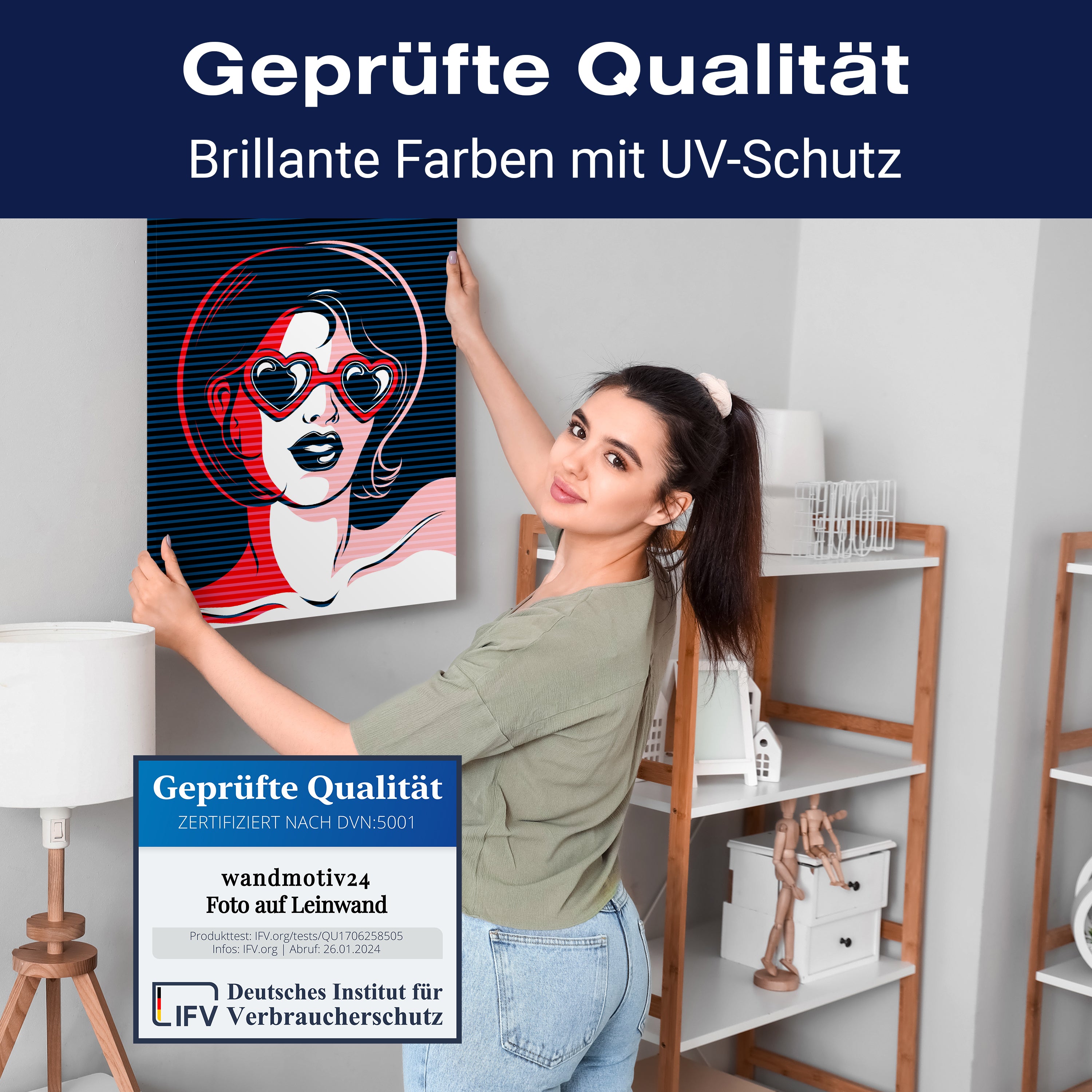 Leinwandbild Pop Art, Frau, Hochformat M0689 kaufen - Bild 4 Leinwandbild Pop Art, Frau, Hochformat M0689 kaufen - Bild 4