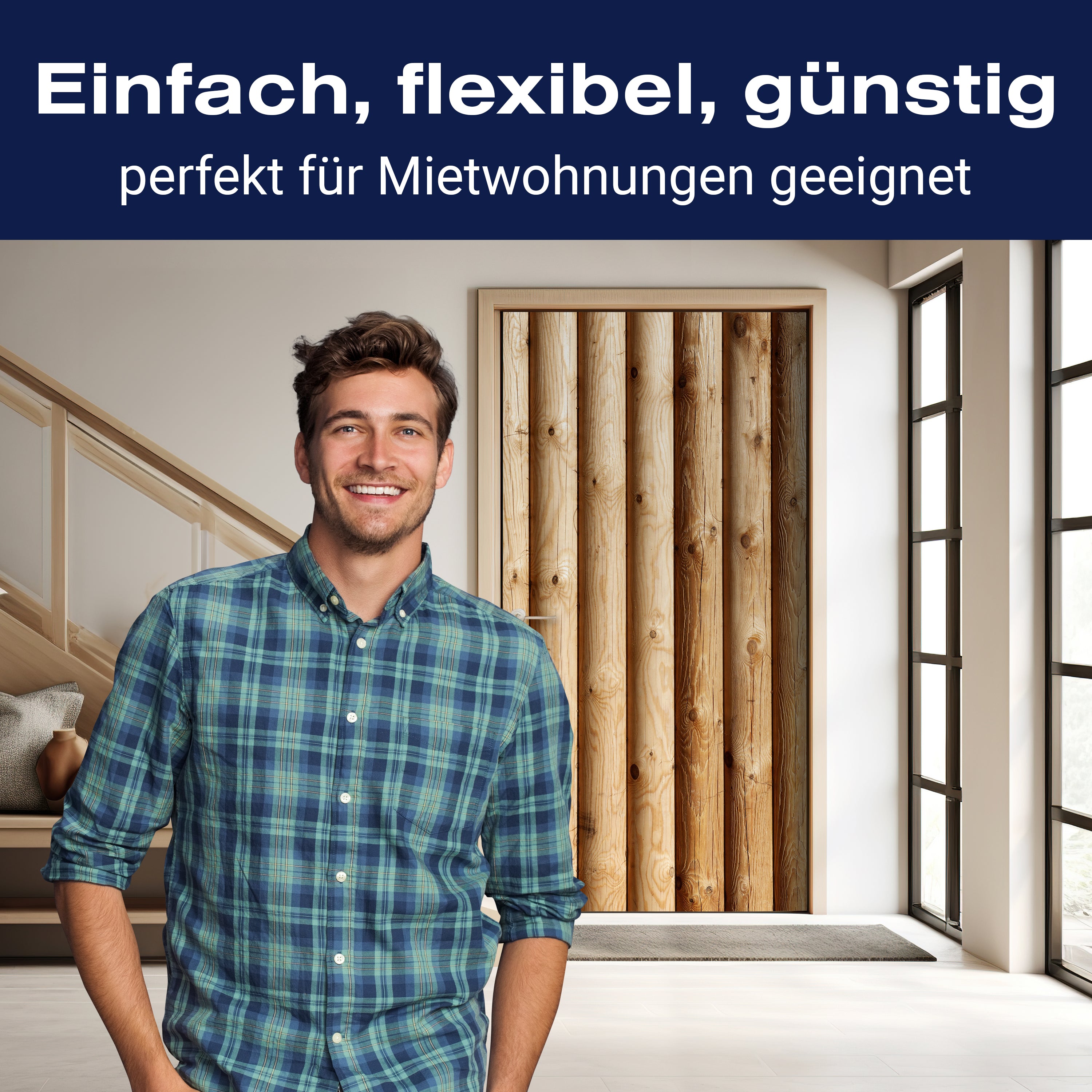 Türtapete Rustik Holzwand M0704 - Bild 3 Türtapete Rustik Holzwand M0704 - Bild 3