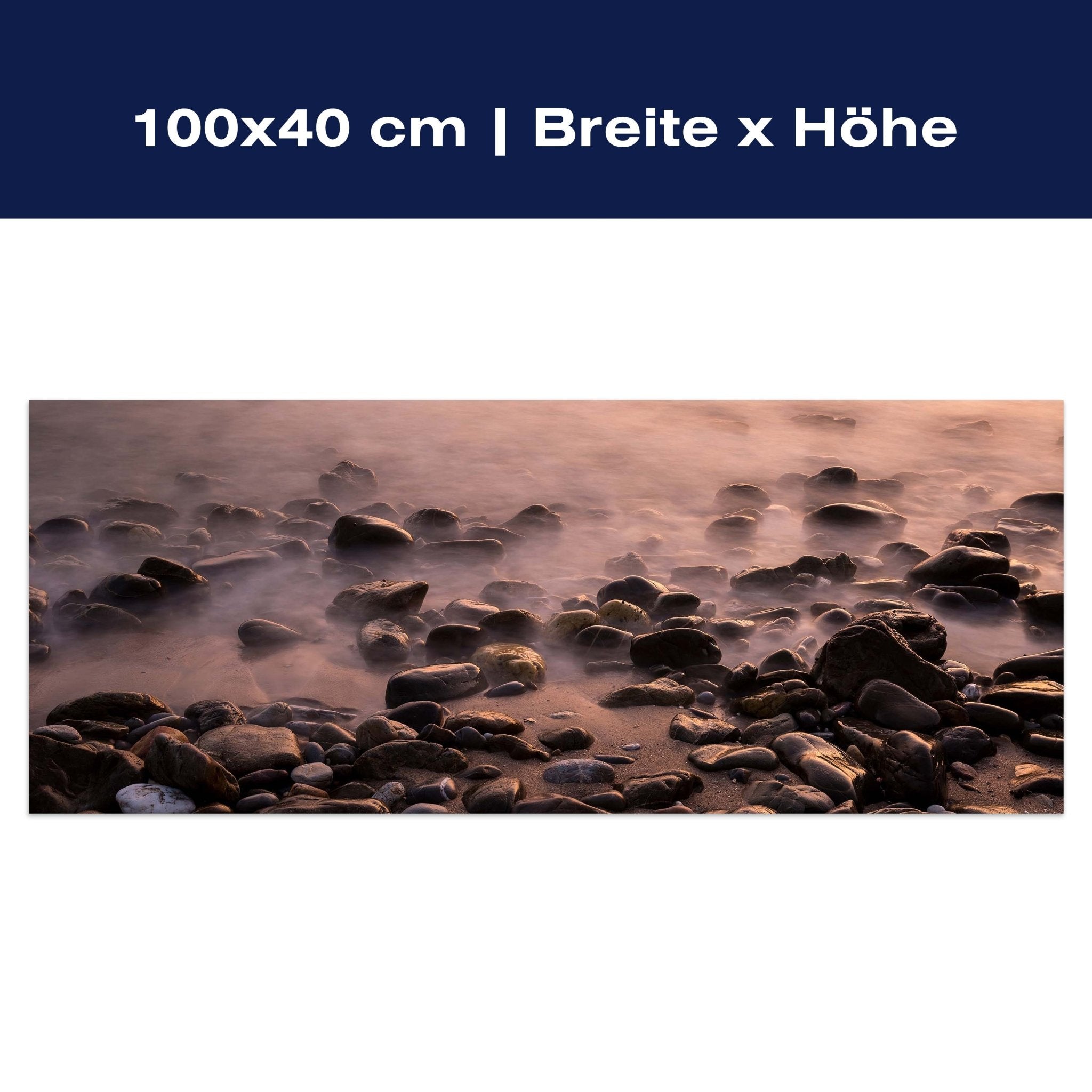 Leinwandbild Steine und Nebelwasser M0710 Leinwandbild Steine und Nebelwasser M0710