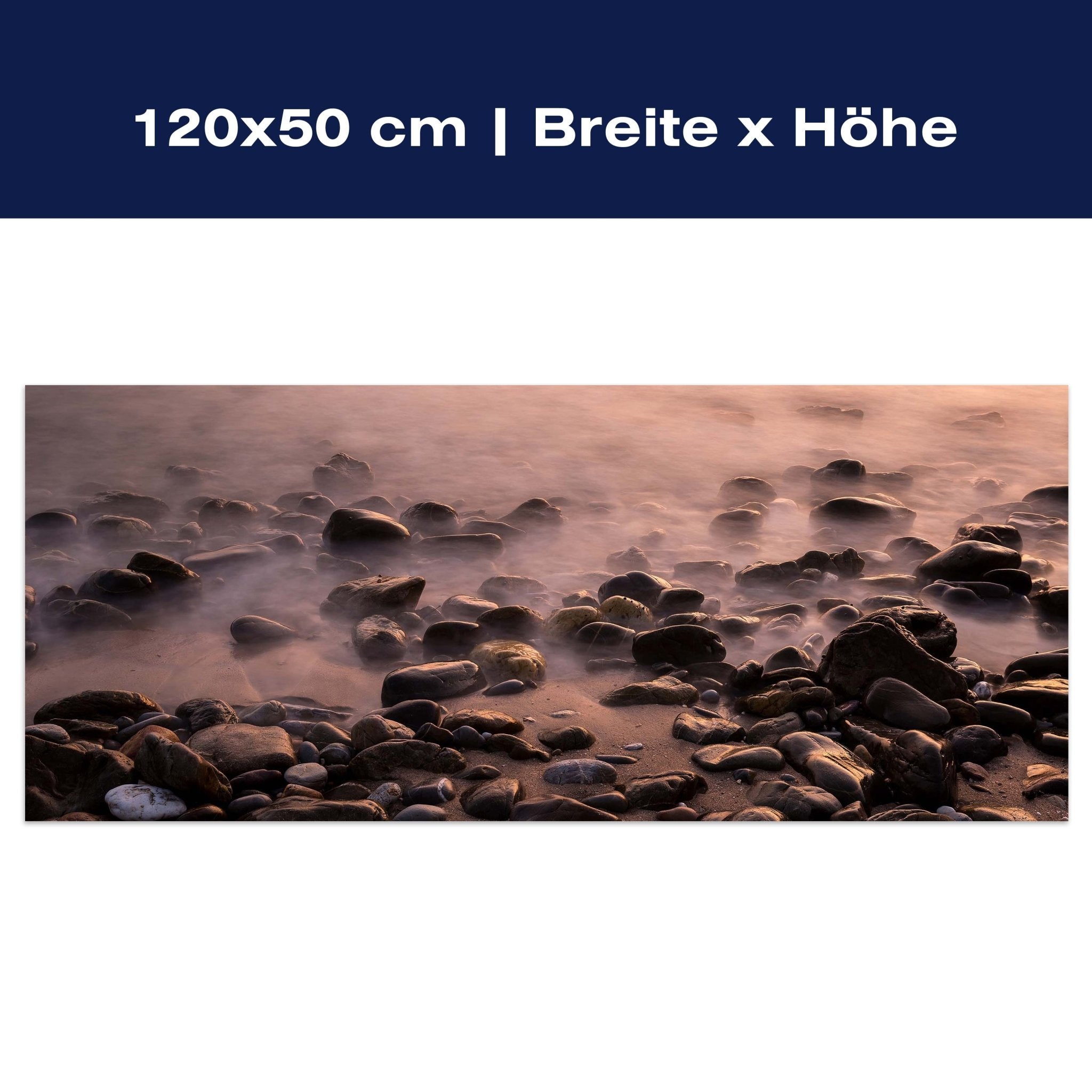 Leinwandbild Steine und Nebelwasser M0710 Leinwandbild Steine und Nebelwasser M0710