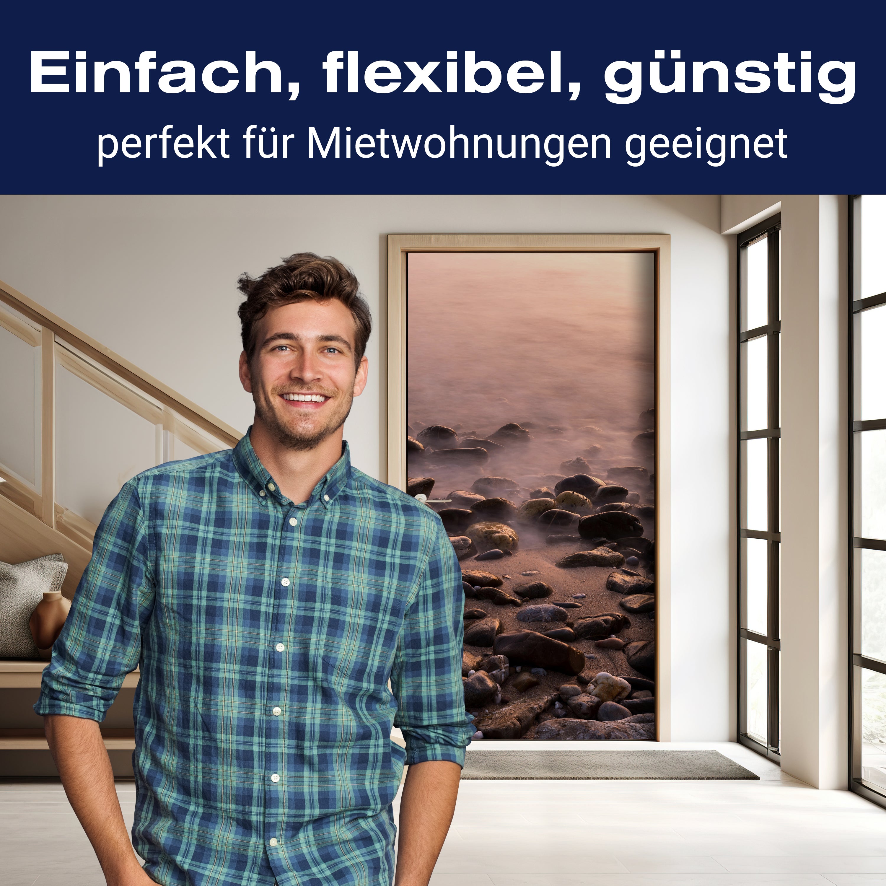 Türtapete Steine und Nebelwasser M0710 - Bild 3 Türtapete Steine und Nebelwasser M0710 - Bild 3