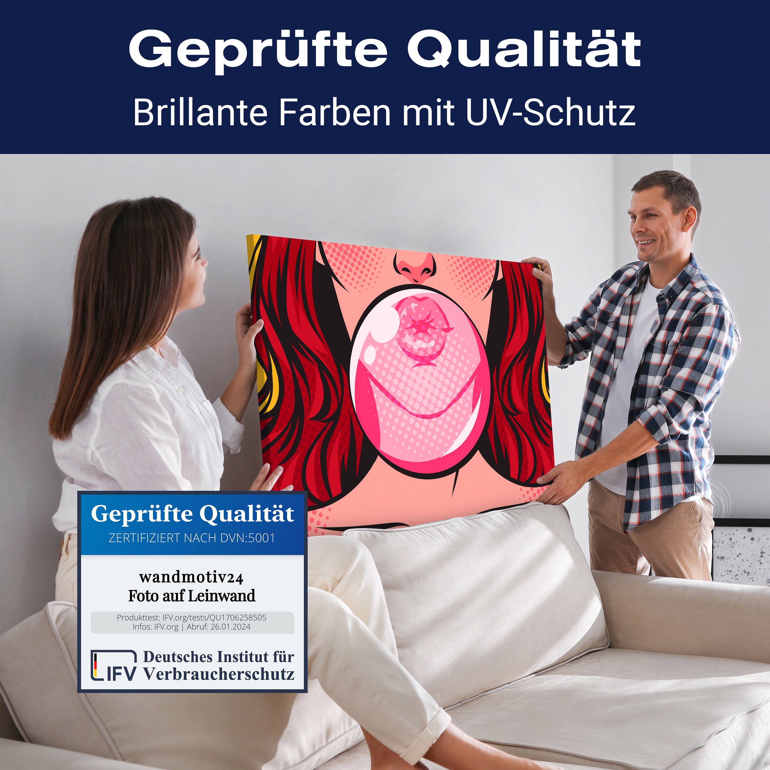 Leinwandbild Pop Art Stil, Frau, Querformat M0718 kaufen - Bild 4 Leinwandbild Pop Art Stil, Frau, Querformat M0718 kaufen - Bild 4