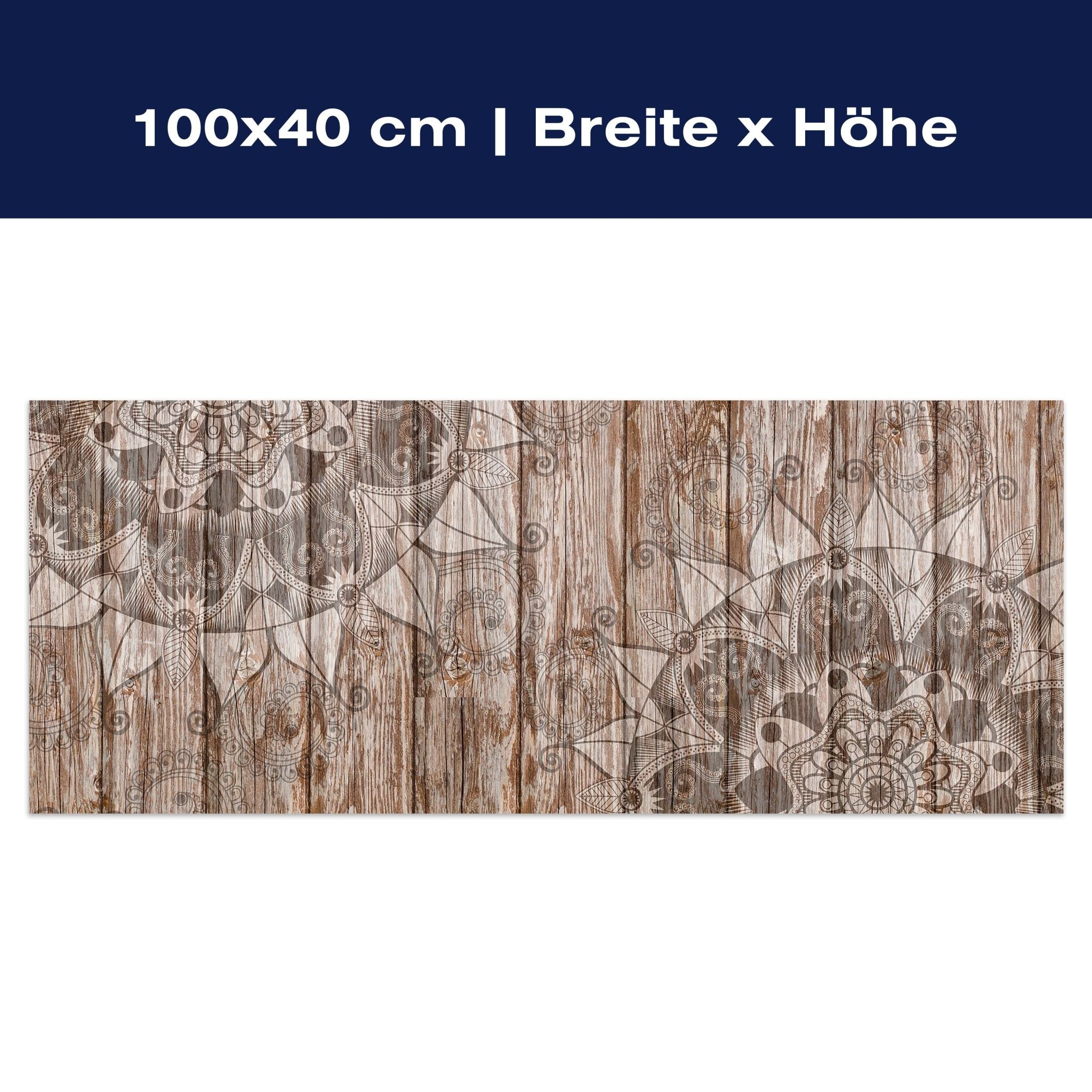 Leinwandbild Holzwand mit Mandalas M0722 Leinwandbild Holzwand mit Mandalas M0722
