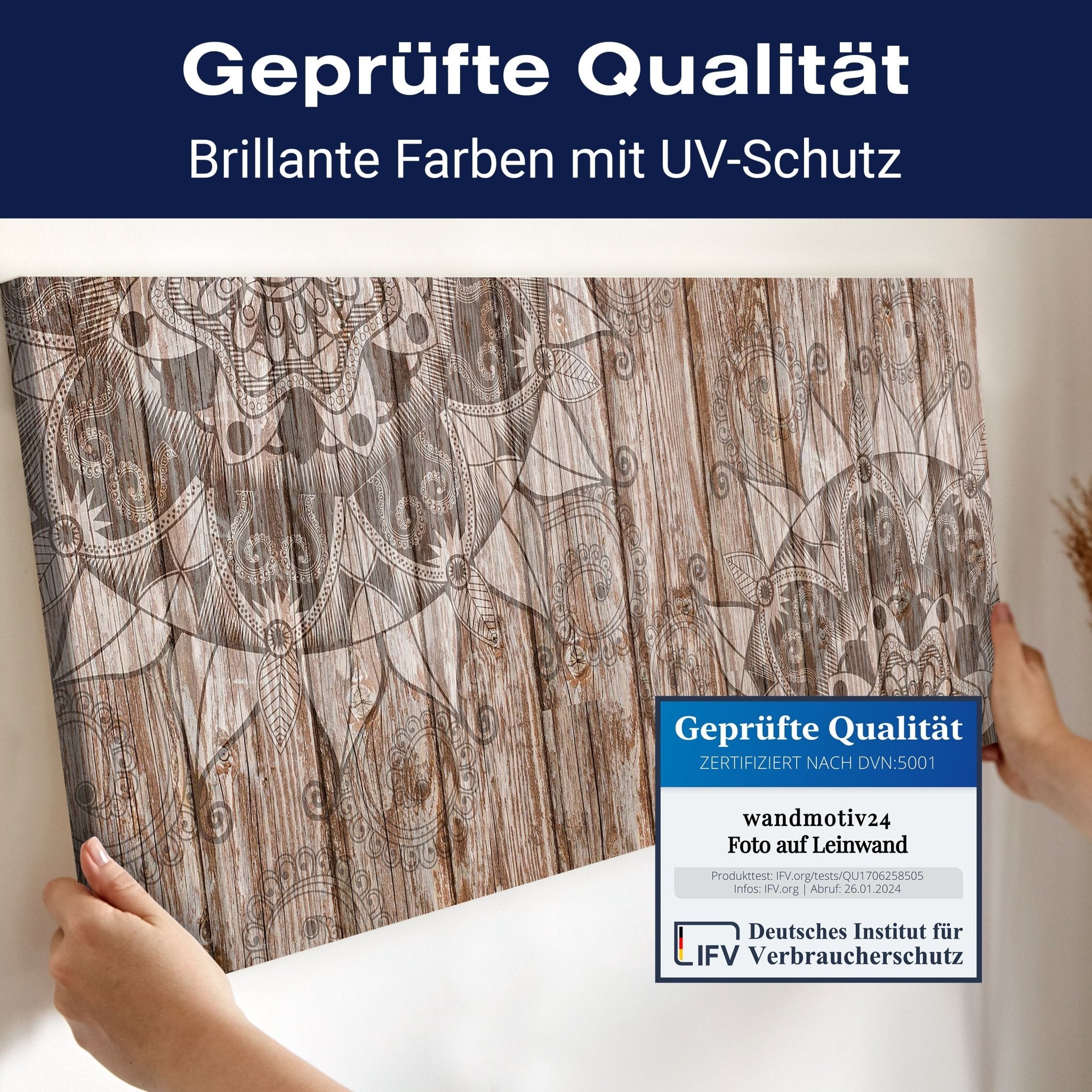 Leinwandbild Holzwand mit Mandalas M0722 kaufen - Bild 4 Leinwandbild Holzwand mit Mandalas M0722 kaufen - Bild 4