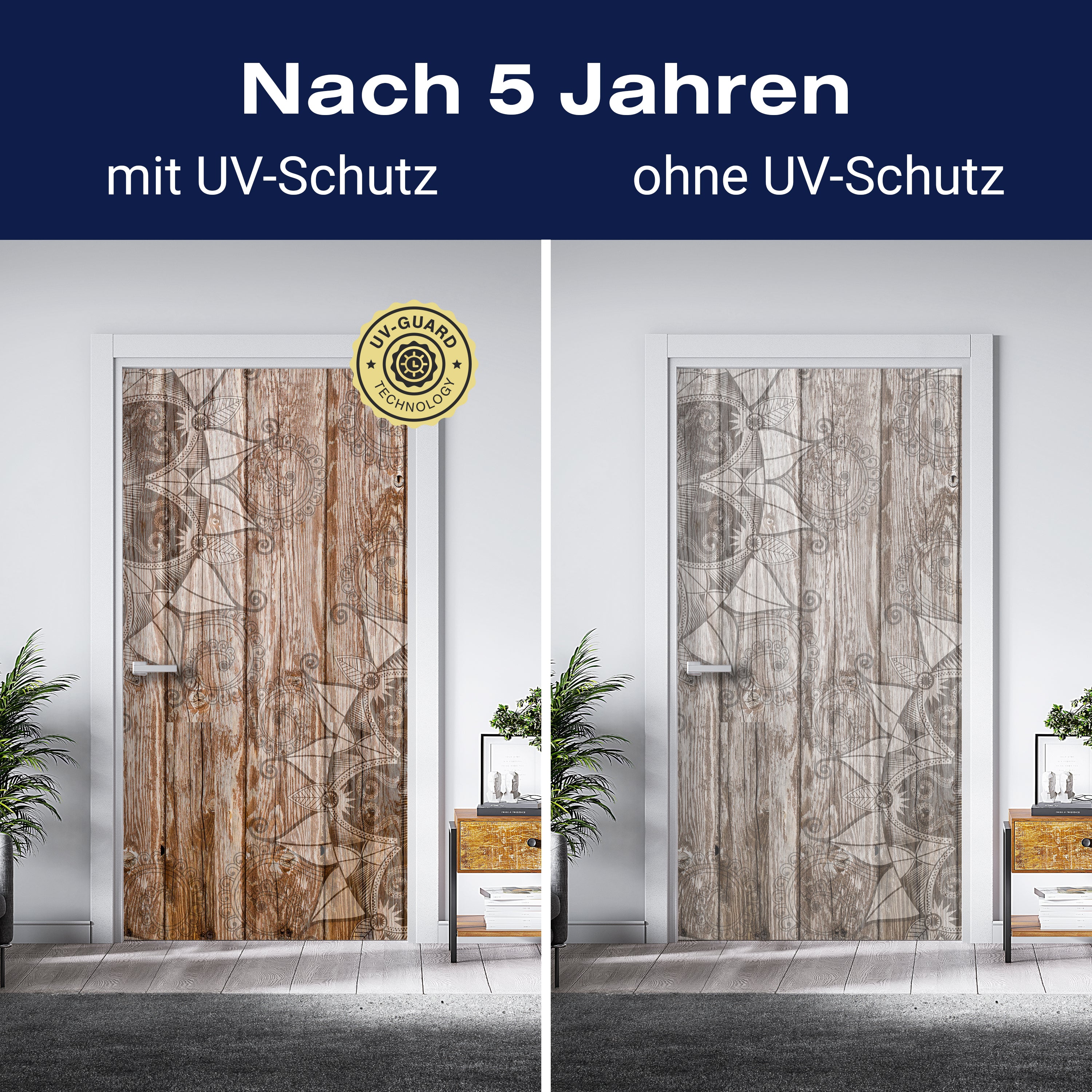 Türtapete Holzwand mit Mandalas M0722 - Bild 4 Türtapete Holzwand mit Mandalas M0722 - Bild 4