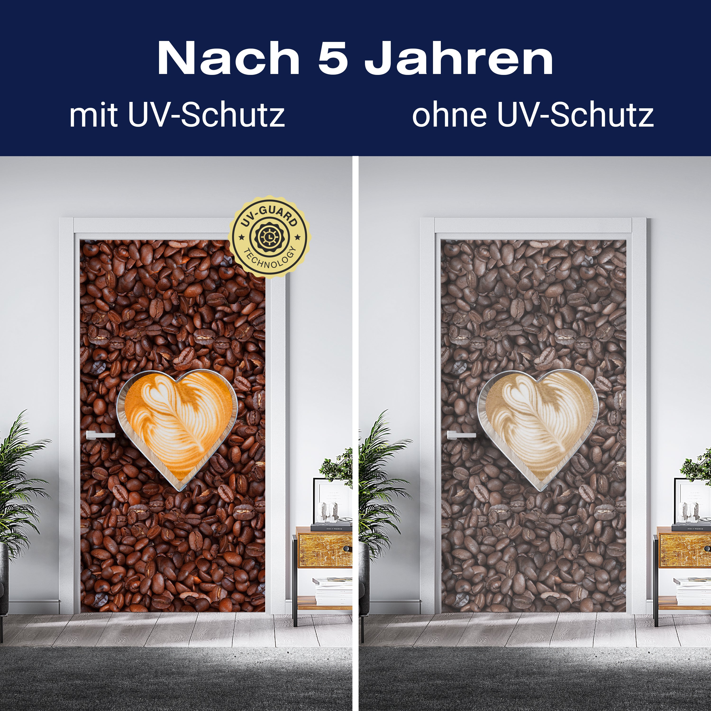 Türtapete Kaffeebohnen und Kaffeeherzen M0731 - Bild 4 Türtapete Kaffeebohnen und Kaffeeherzen M0731 - Bild 4