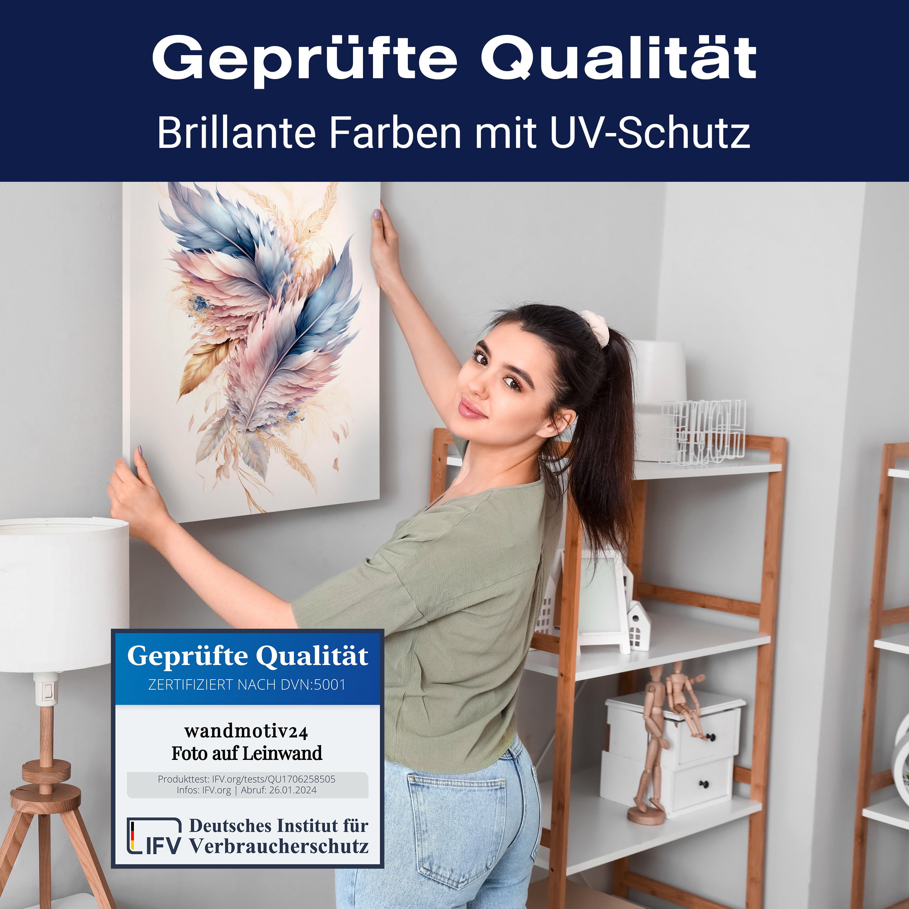 Leinwandbild Malerei, Federn M0738 kaufen - Bild 4 Leinwandbild Malerei, Federn M0738 kaufen - Bild 4