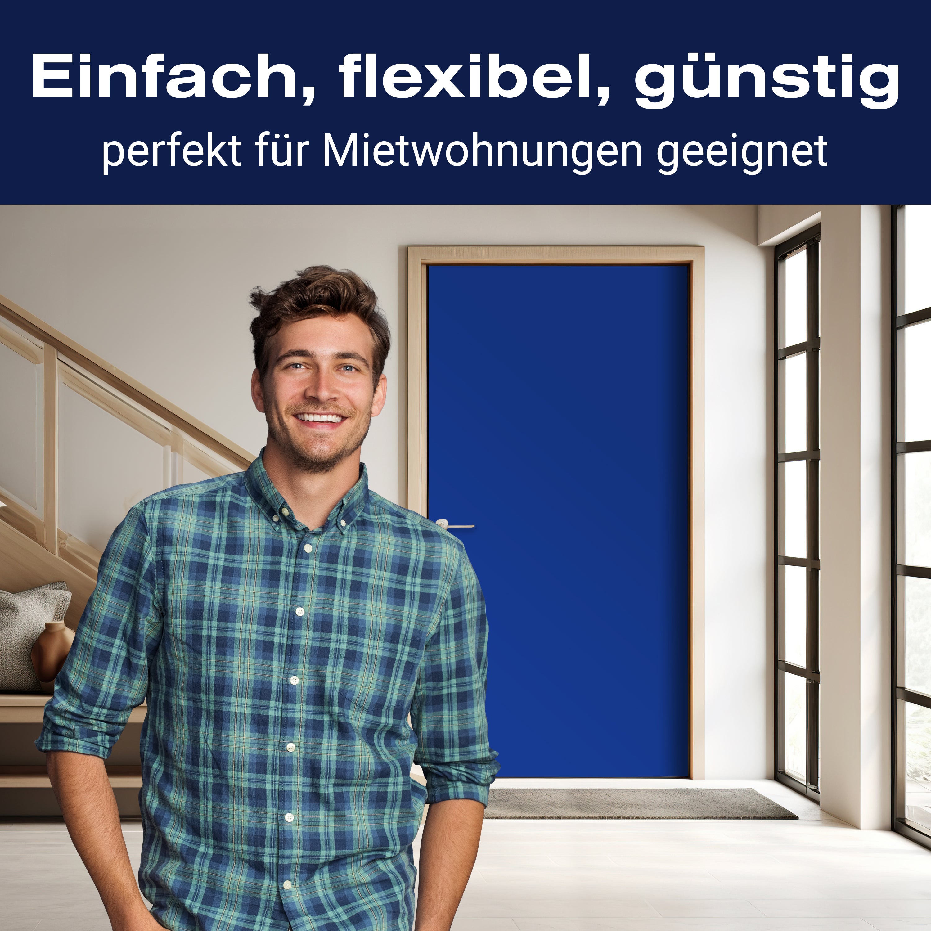 Türtapete einfarbig Königsblau M0745 - Bild 3 Türtapete einfarbig Königsblau M0745 - Bild 3