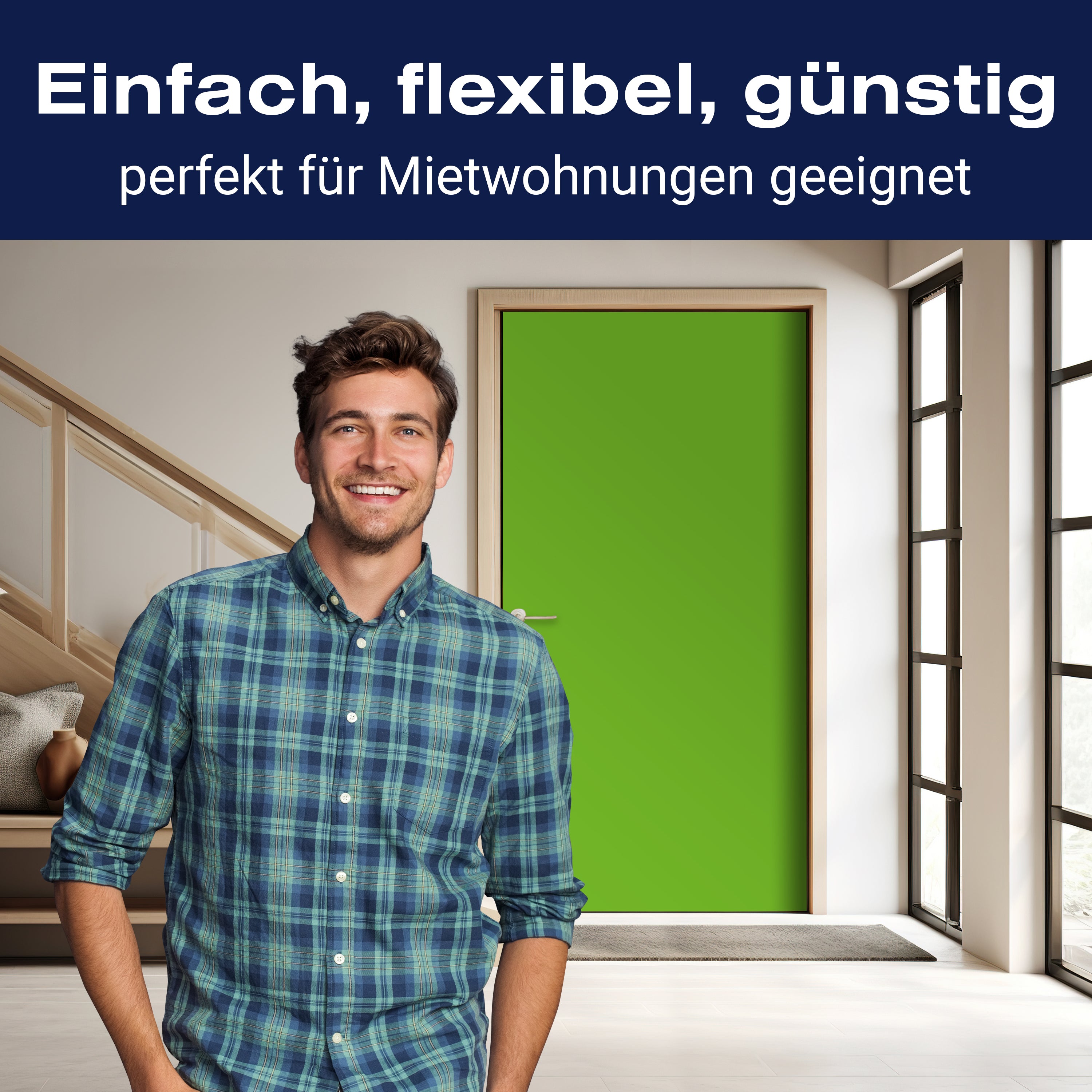 Türtapete einfarbig Lindgrün M0747 - Bild 3 Türtapete einfarbig Lindgrün M0747 - Bild 3