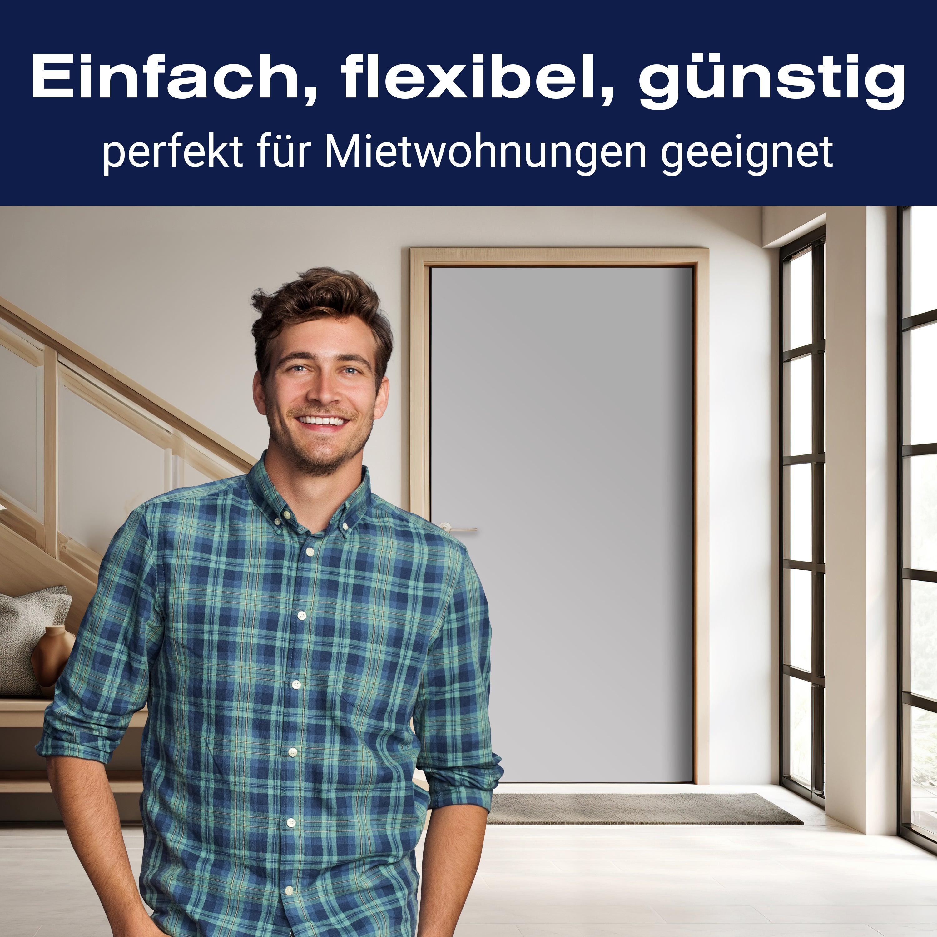 Türtapete einfarbig Hellgrau M0752 - Bild 3 Türtapete einfarbig Hellgrau M0752 - Bild 3