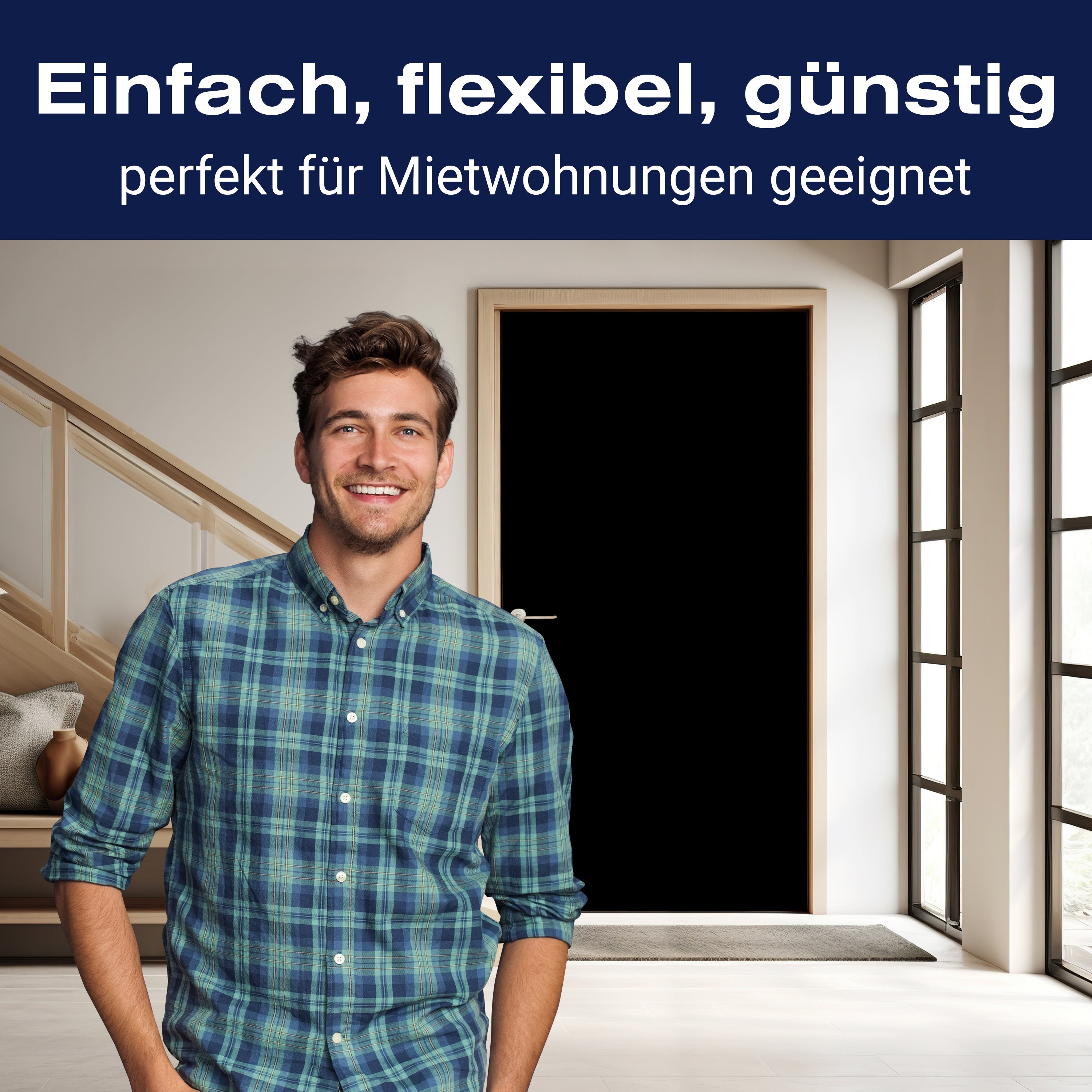 Türtapete einfarbig Schwarz M0756 - Bild 3 Türtapete einfarbig Schwarz M0756 - Bild 3