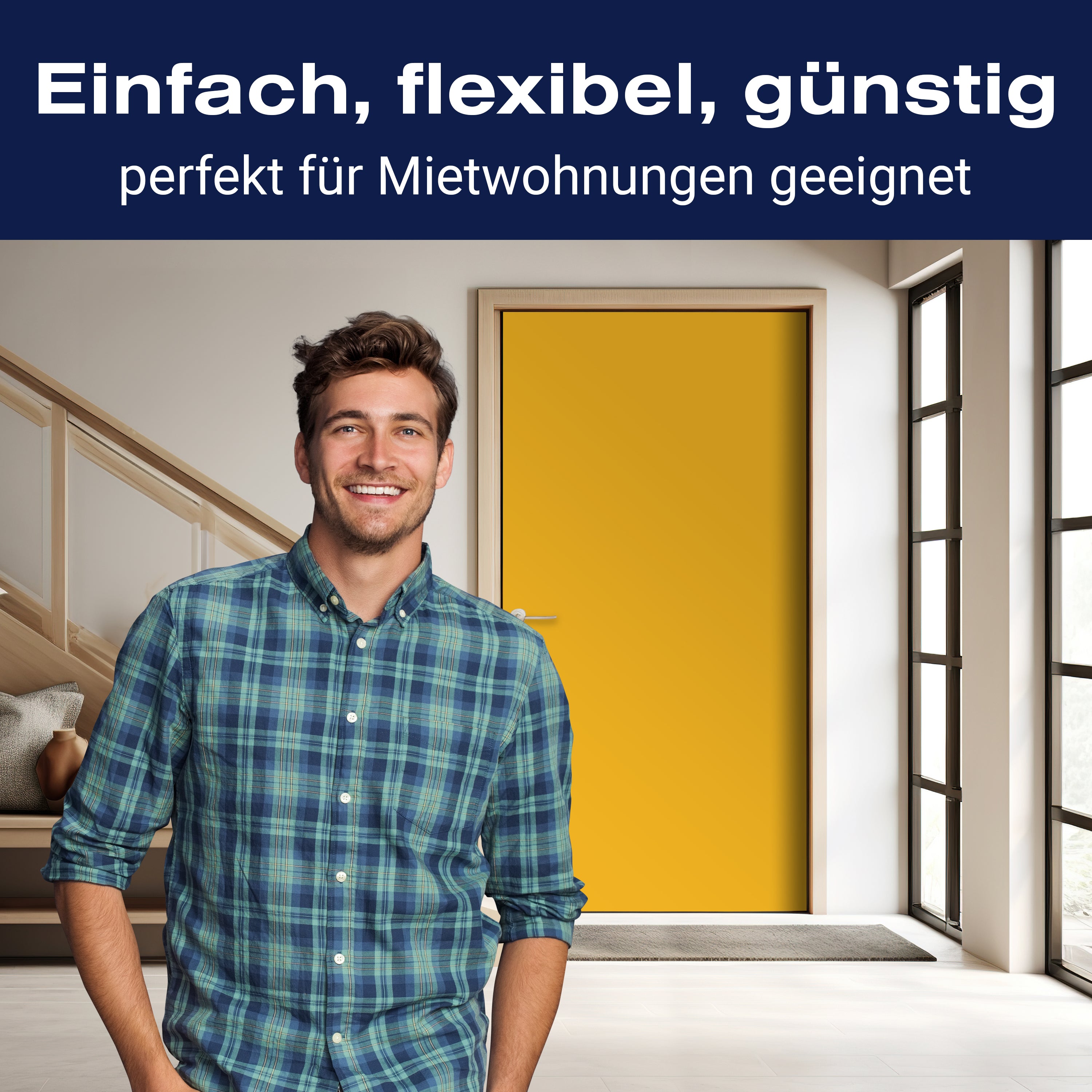 Türtapete einfarbig Goldgelb M0759 - Bild 3 Türtapete einfarbig Goldgelb M0759 - Bild 3