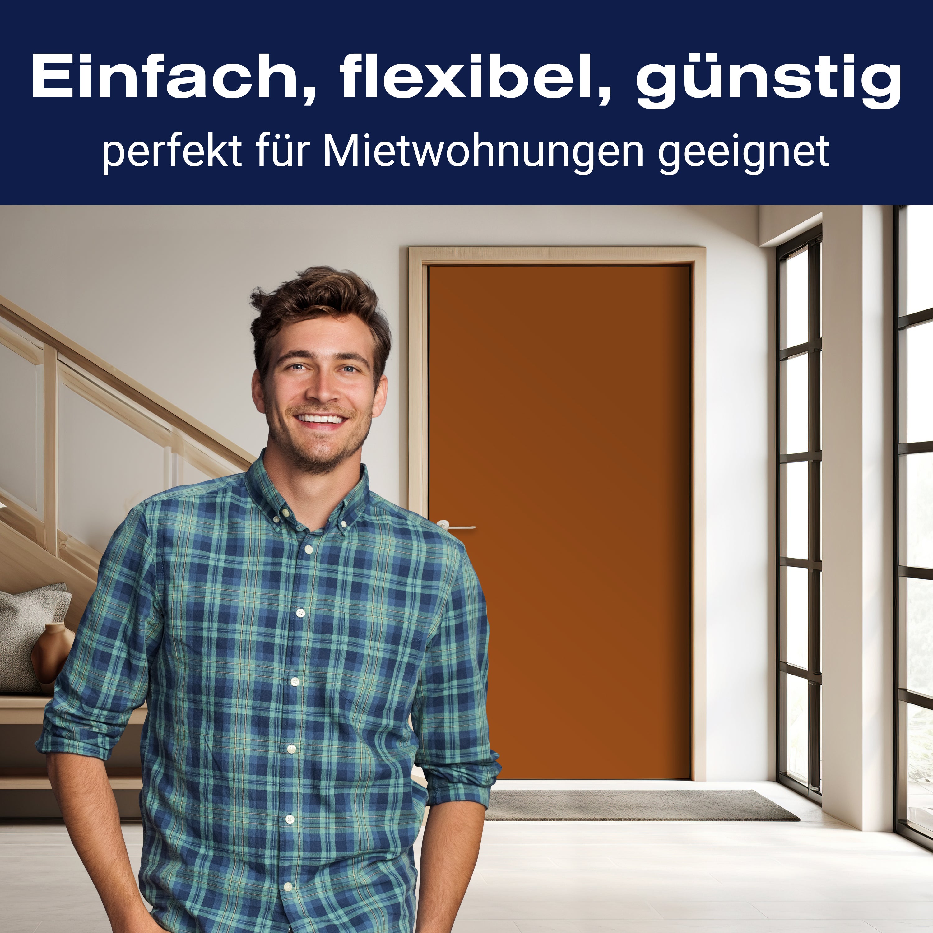 Türtapete einfarbig Hasselnuss M0762 - Bild 3 Türtapete einfarbig Hasselnuss M0762 - Bild 3