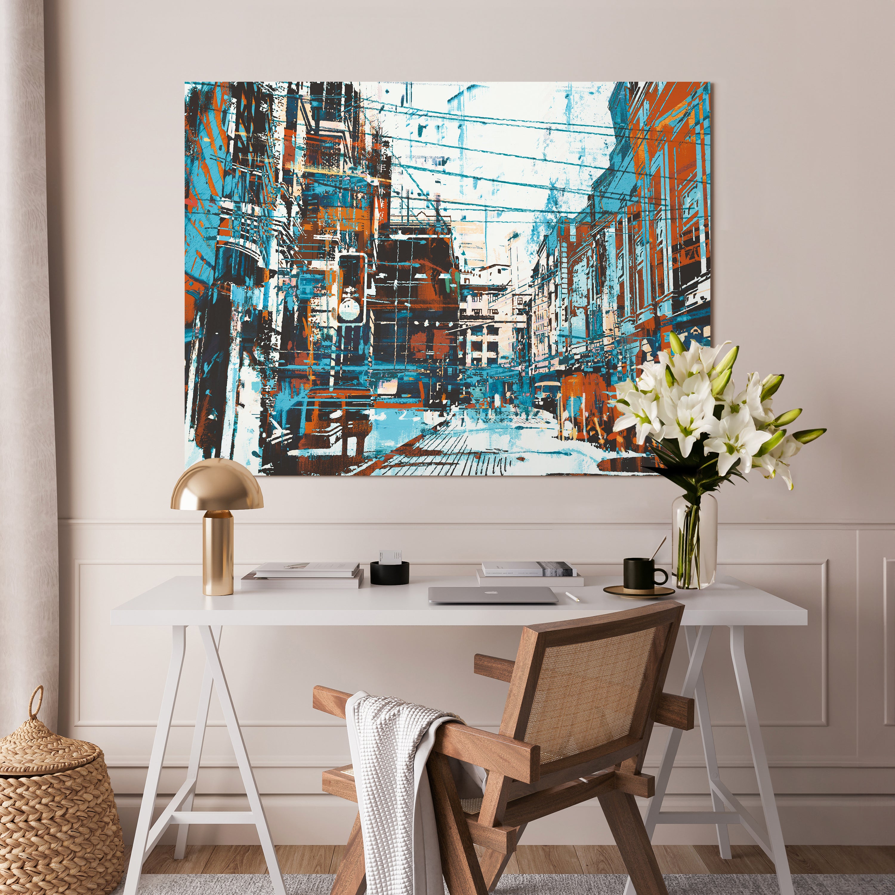 Leinwandbild Kunst und Gemälde, Stadt Abstrakt, Querformat M0763 kaufen - Bild 2 Leinwandbild Kunst und Gemälde, Stadt Abstrakt, Querformat M0763 kaufen - Bild 2