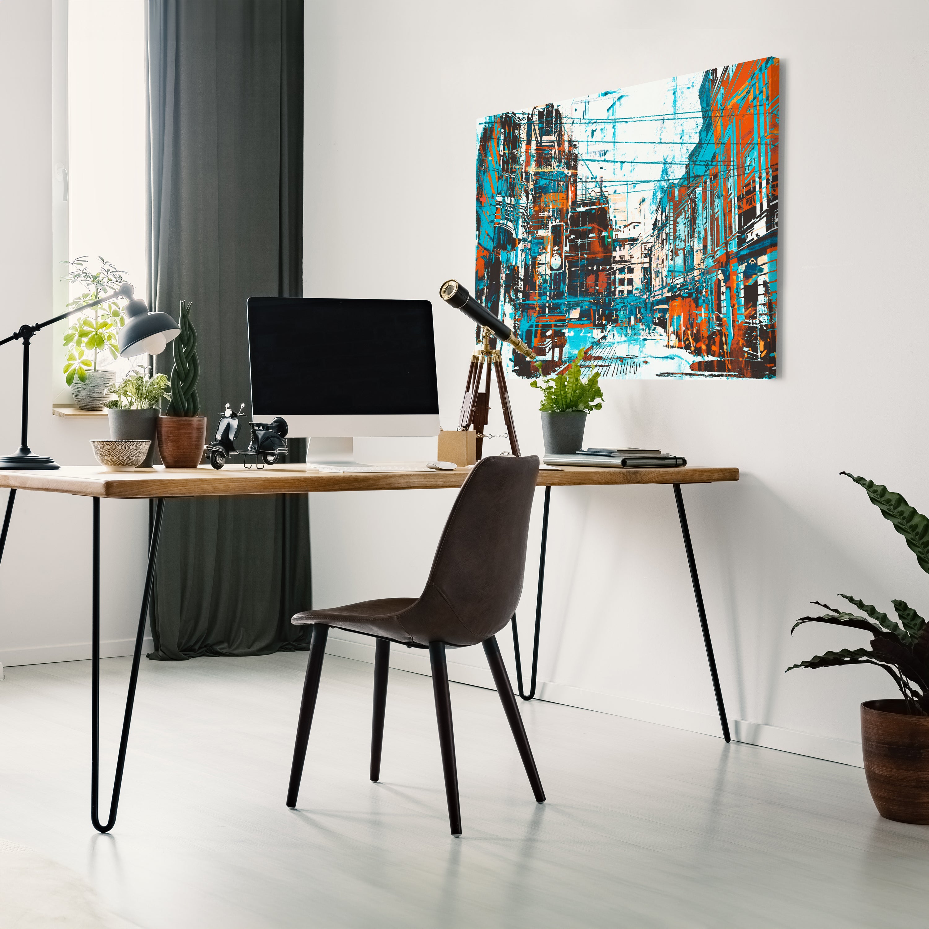 Leinwandbild Kunst und Gemälde, Stadt Abstrakt, Querformat M0763 kaufen - Bild 3 Leinwandbild Kunst und Gemälde, Stadt Abstrakt, Querformat M0763 kaufen - Bild 3