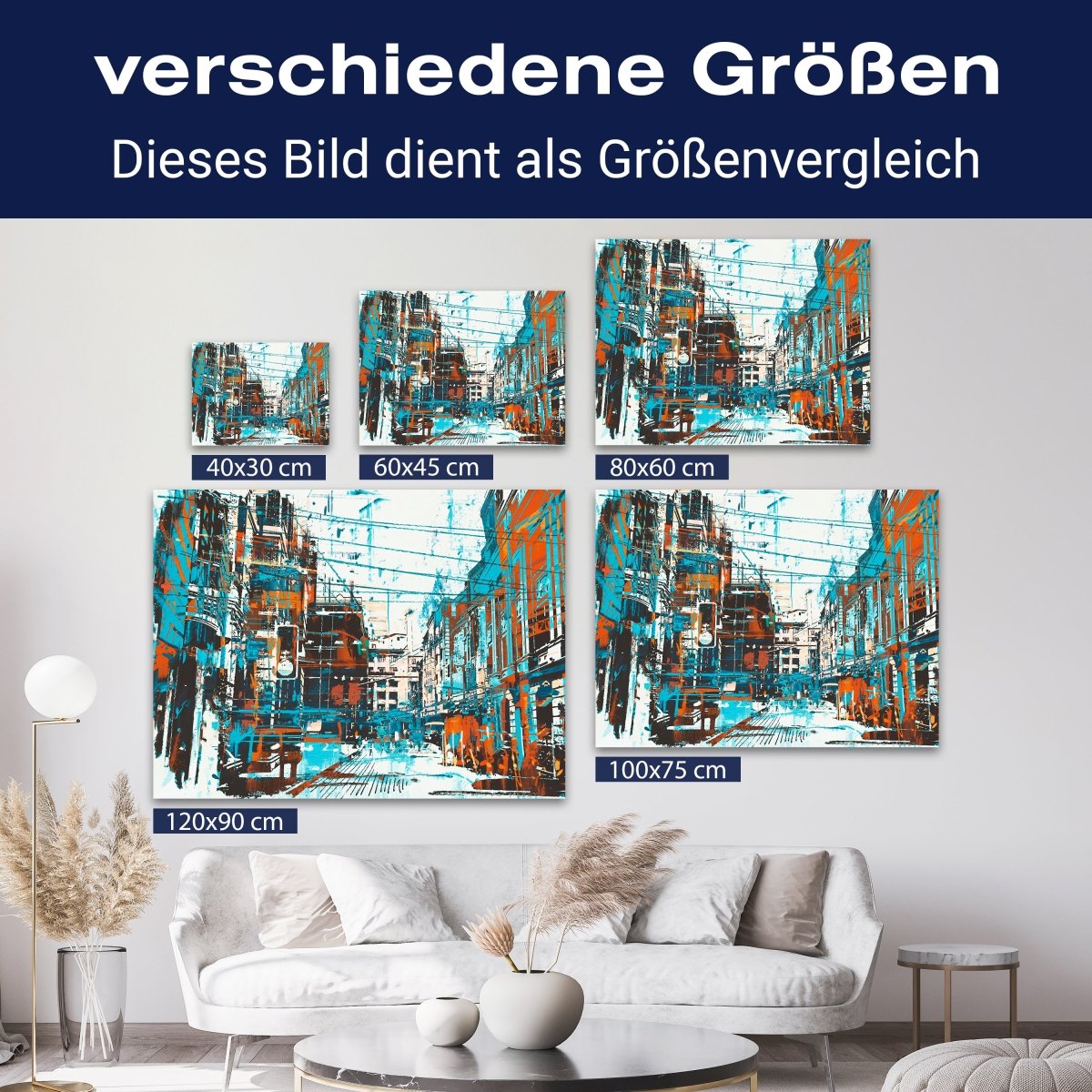 Leinwandbild Kunst und Gemälde, Stadt Abstrakt, Querformat M0763 kaufen - Bild 8 Leinwandbild Kunst und Gemälde, Stadt Abstrakt, Querformat M0763 kaufen - Bild 8