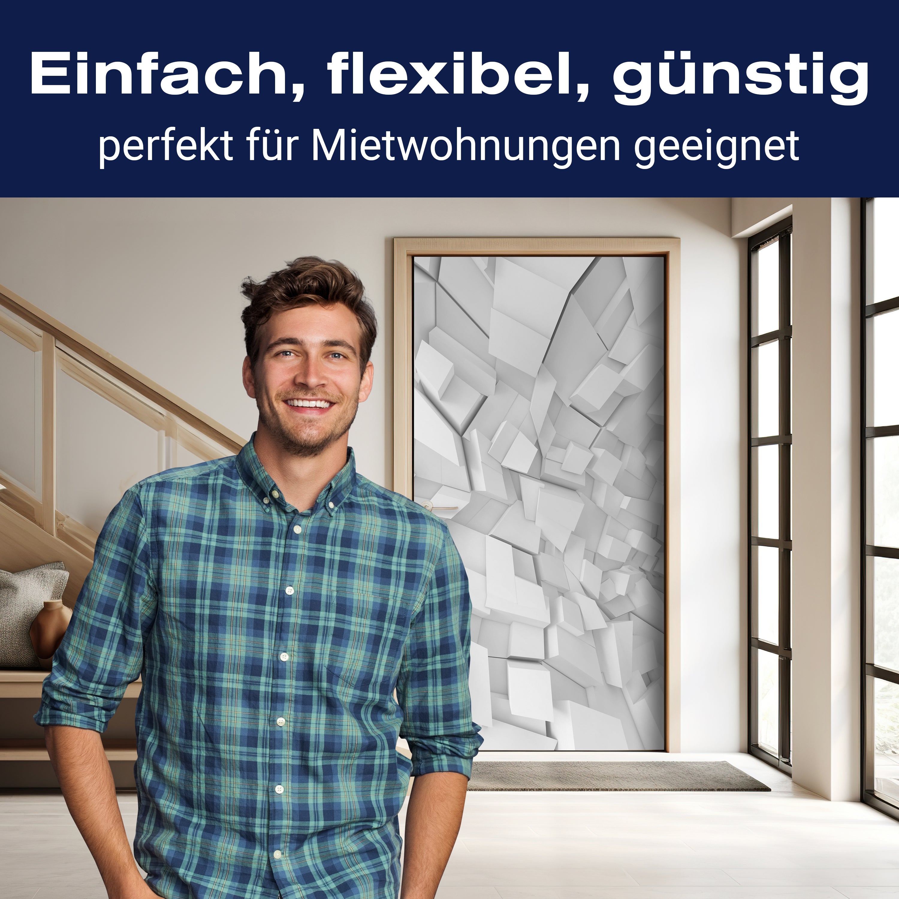 Türtapete Innenmuster mit chaotischen Blöcken M0767 - Bild 3 Türtapete Innenmuster mit chaotischen Blöcken M0767 - Bild 3