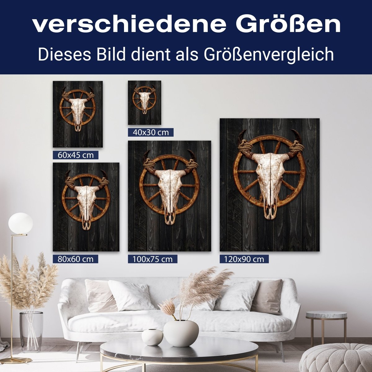 Leinwandbild Totenkopf, Schädel, Bulle, Hochformat M0769 kaufen - Bild 8 Leinwandbild Totenkopf, Schädel, Bulle, Hochformat M0769 kaufen - Bild 8