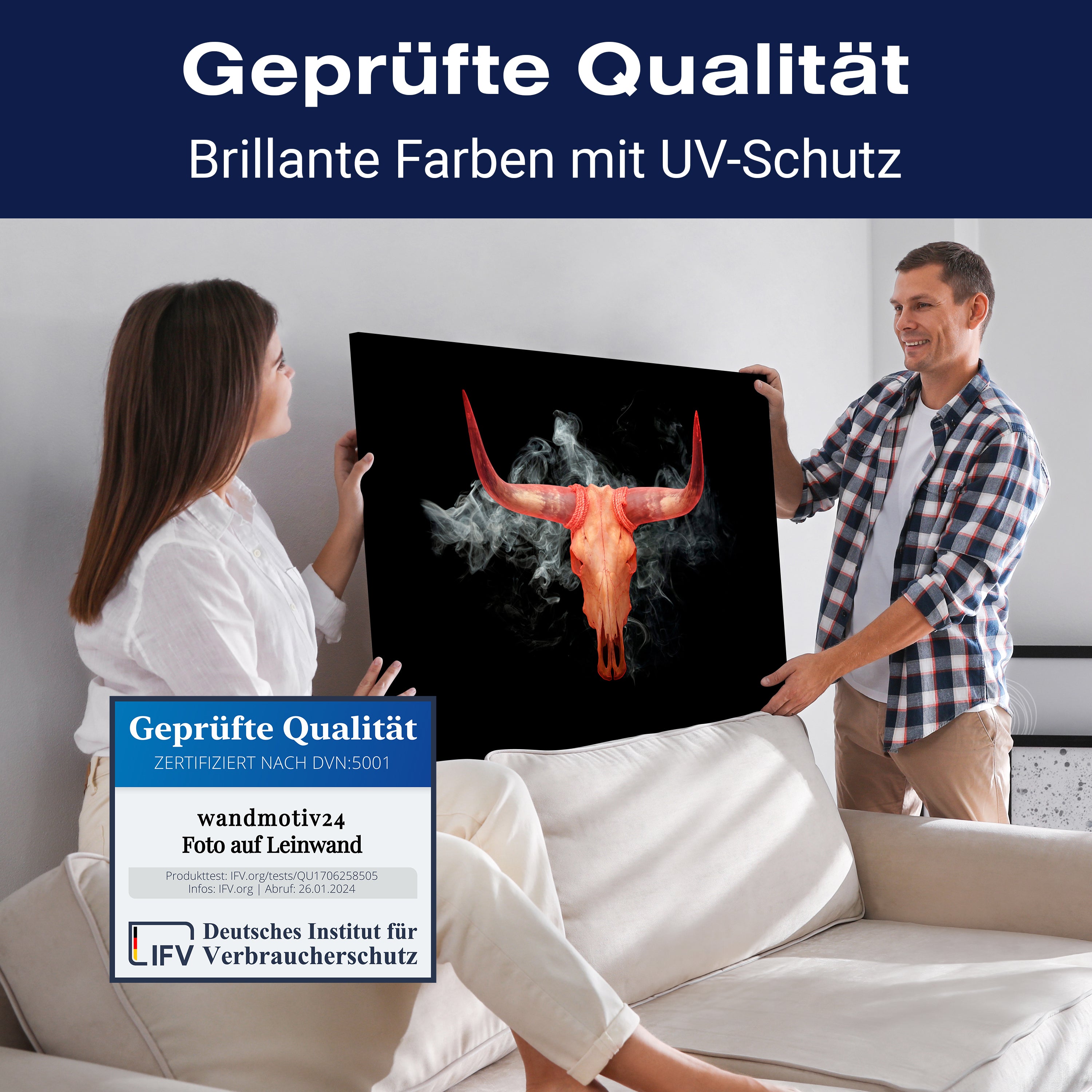 Leinwandbild Totenkopf, Schädel, Bulle, Querformat M0773 kaufen - Bild 4 Leinwandbild Totenkopf, Schädel, Bulle, Querformat M0773 kaufen - Bild 4