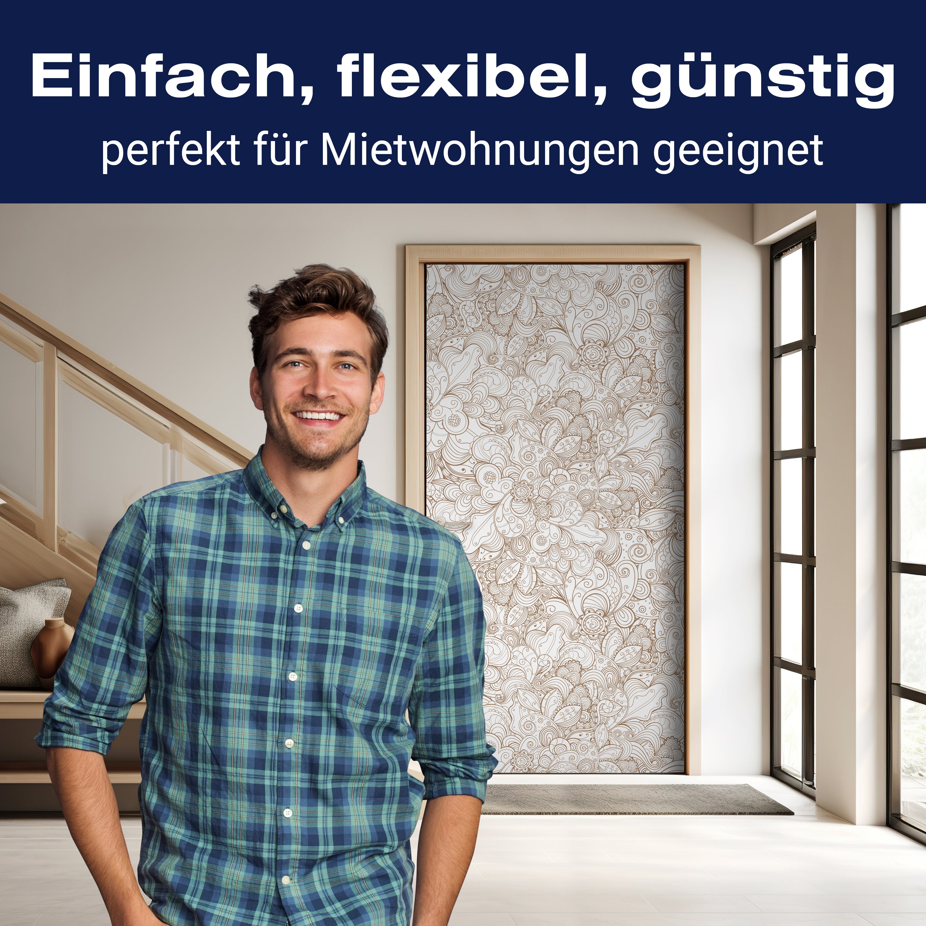 Türtapete Floral abstrakten Hintergrund M0775 - Bild 3 Türtapete Floral abstrakten Hintergrund M0775 - Bild 3