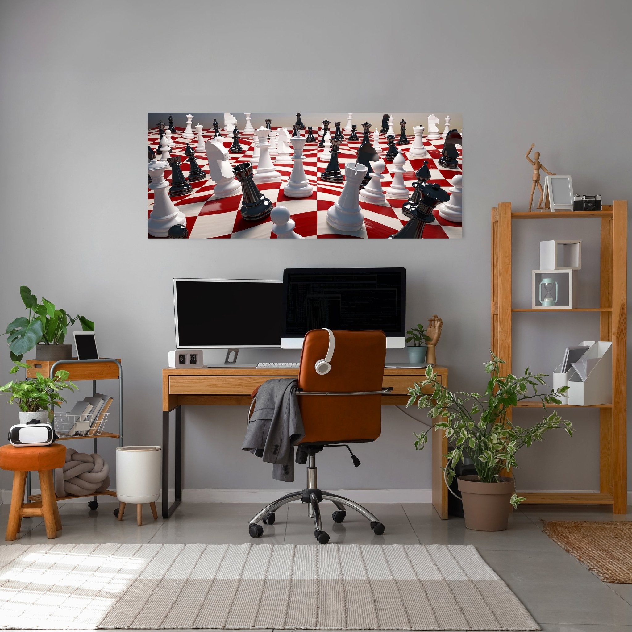Leinwandbild Schach auf einem winkenden Schachfeld M0779 kaufen - Bild 3 Leinwandbild Schach auf einem winkenden Schachfeld M0779 kaufen - Bild 3