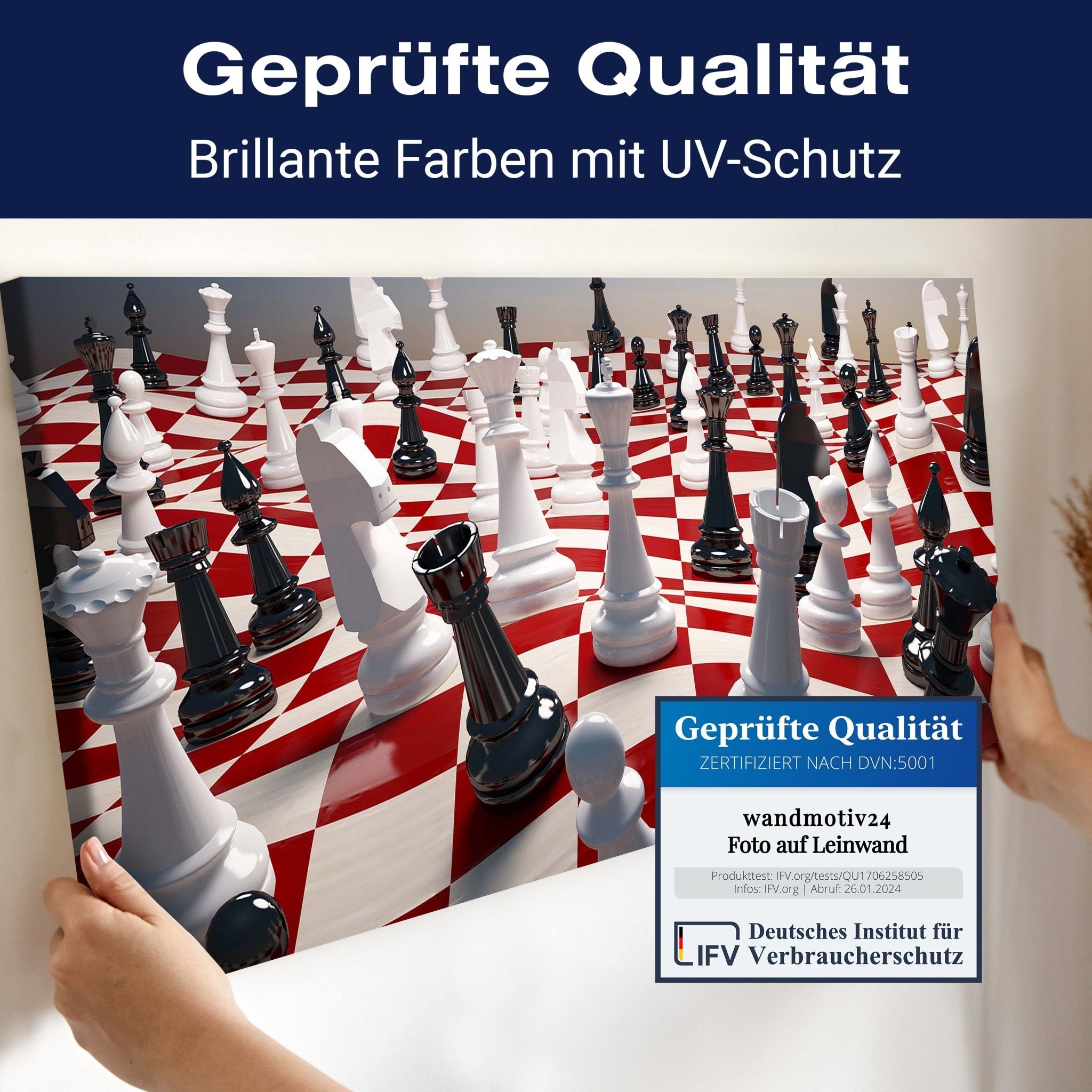 Leinwandbild Schach auf einem winkenden Schachfeld M0779 kaufen - Bild 4 Leinwandbild Schach auf einem winkenden Schachfeld M0779 kaufen - Bild 4