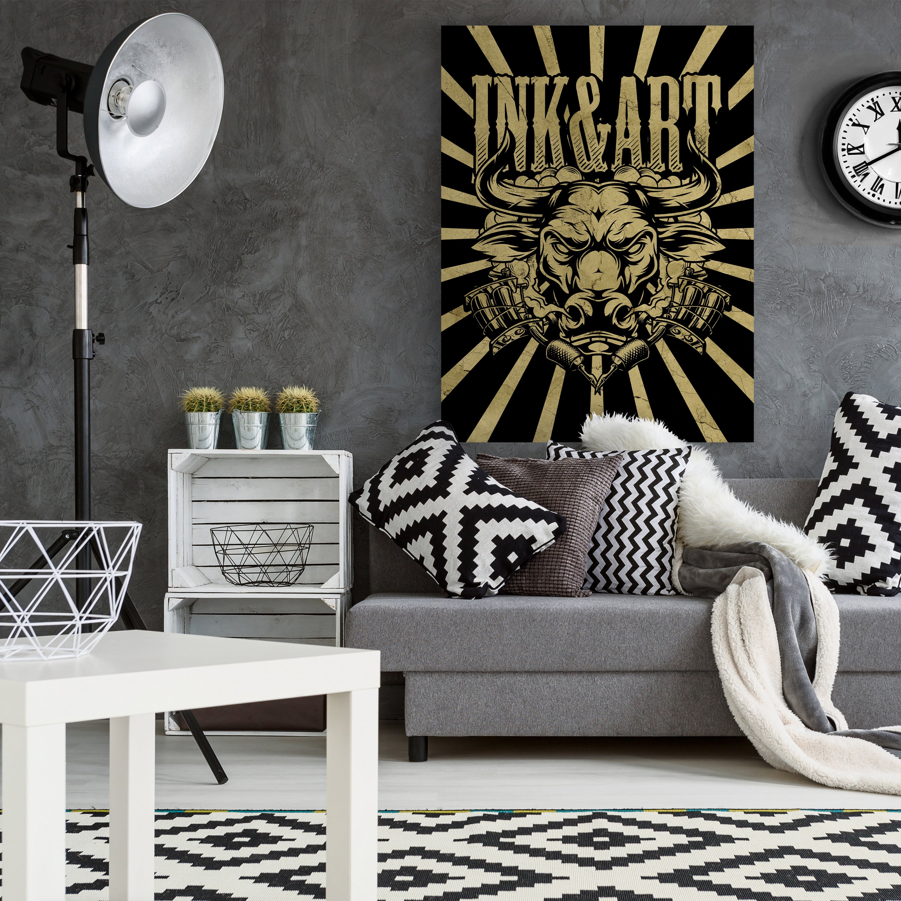 Leinwandbild Stier, Tattoomaschine, Hochformat M0781 kaufen - Bild 2 Leinwandbild Stier, Tattoomaschine, Hochformat M0781 kaufen - Bild 2