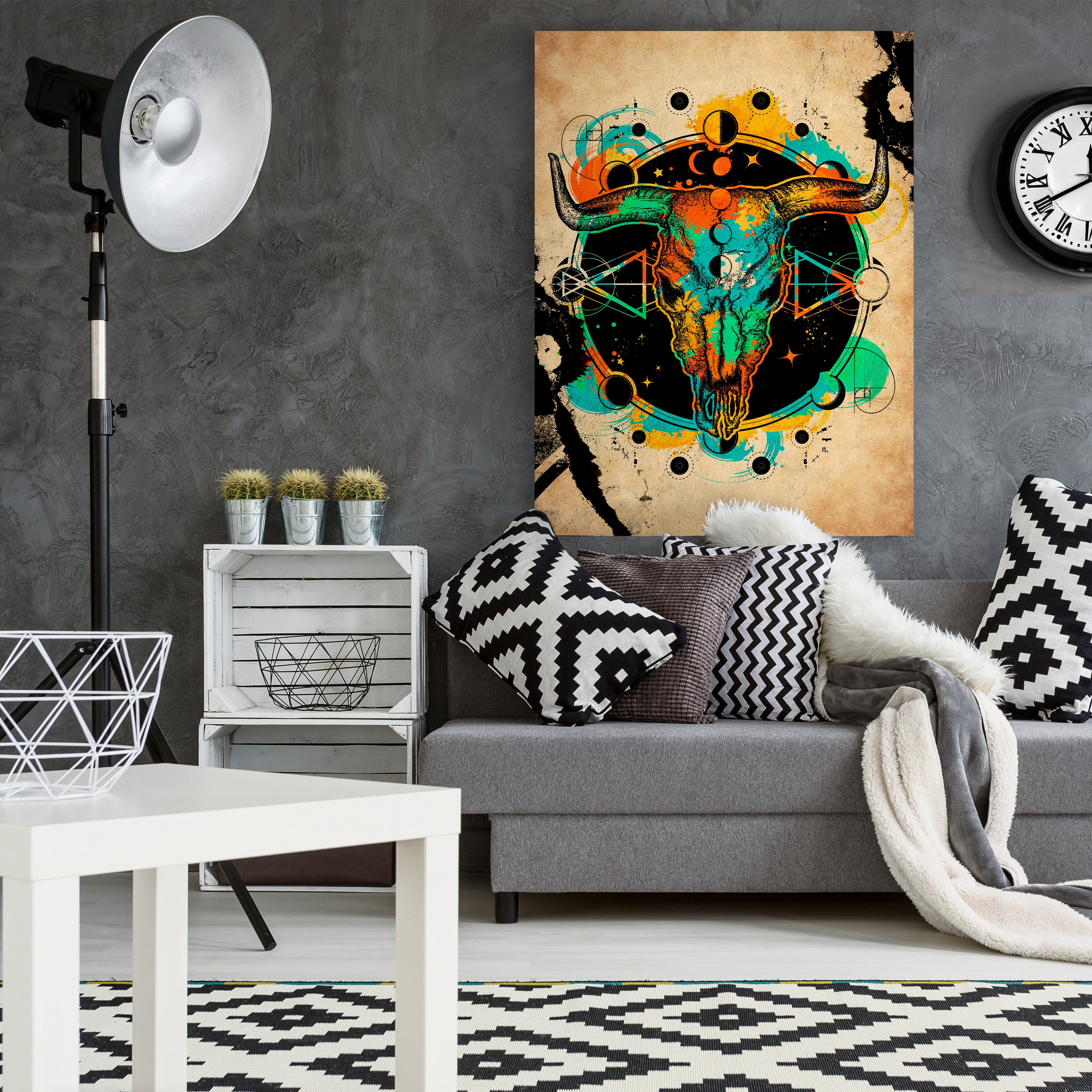 Leinwandbild Astrologie, Bulle, Schädel, Hochformat M0783 kaufen - Bild 2 Leinwandbild Astrologie, Bulle, Schädel, Hochformat M0783 kaufen - Bild 2