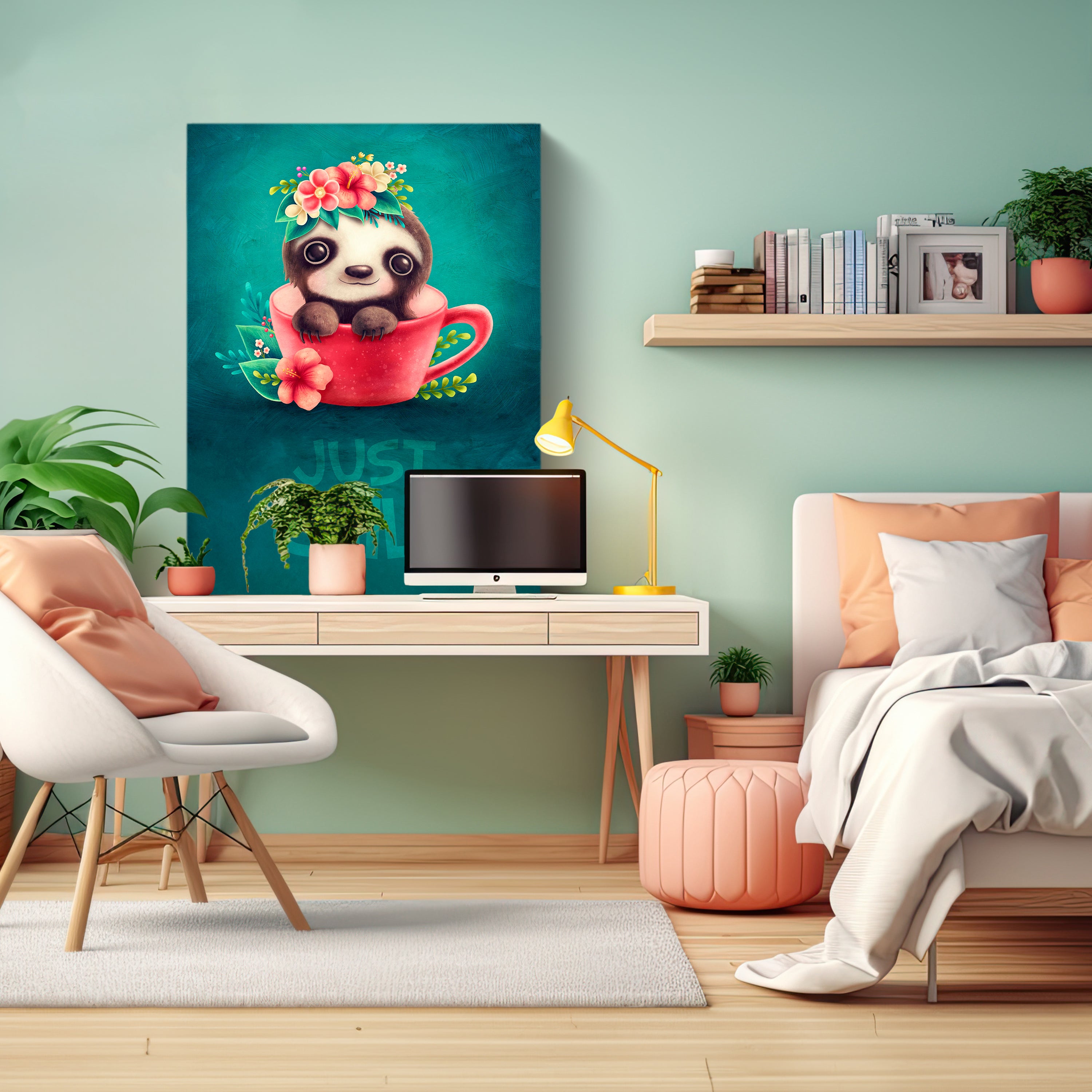 Leinwandbild Spruch Just Chill, Faultier, Hochformat M0792 kaufen - Bild 3 Leinwandbild Spruch Just Chill, Faultier, Hochformat M0792 kaufen - Bild 3