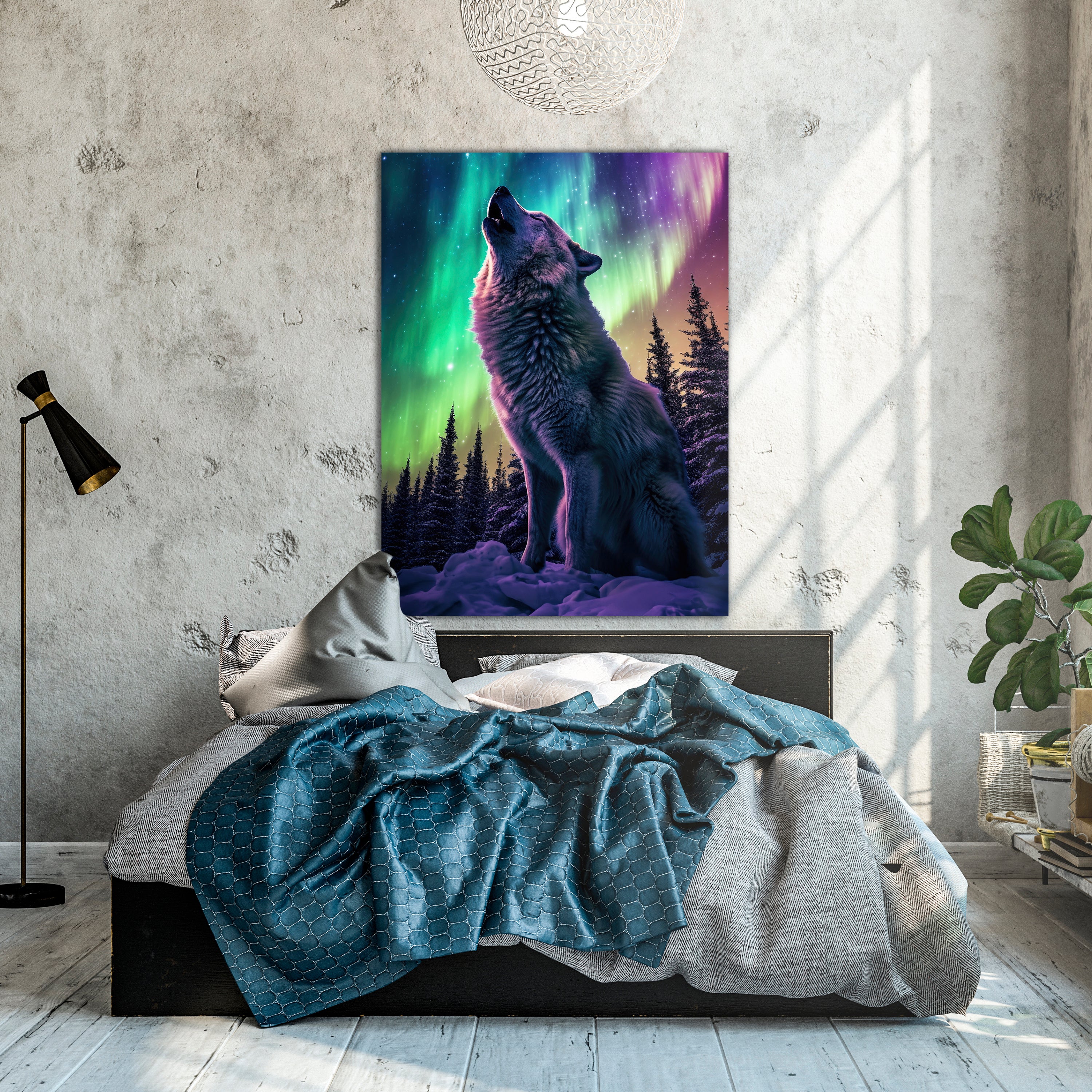 Leinwandbild Wolf, Polarlicht, Hochformat M0793 kaufen - Bild 2 Leinwandbild Wolf, Polarlicht, Hochformat M0793 kaufen - Bild 2