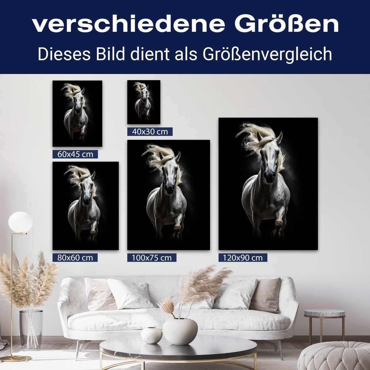 Leinwandbild Pferd, Schimmel, Hochformat M0794 kaufen - Bild 8 Leinwandbild Pferd, Schimmel, Hochformat M0794 kaufen - Bild 8