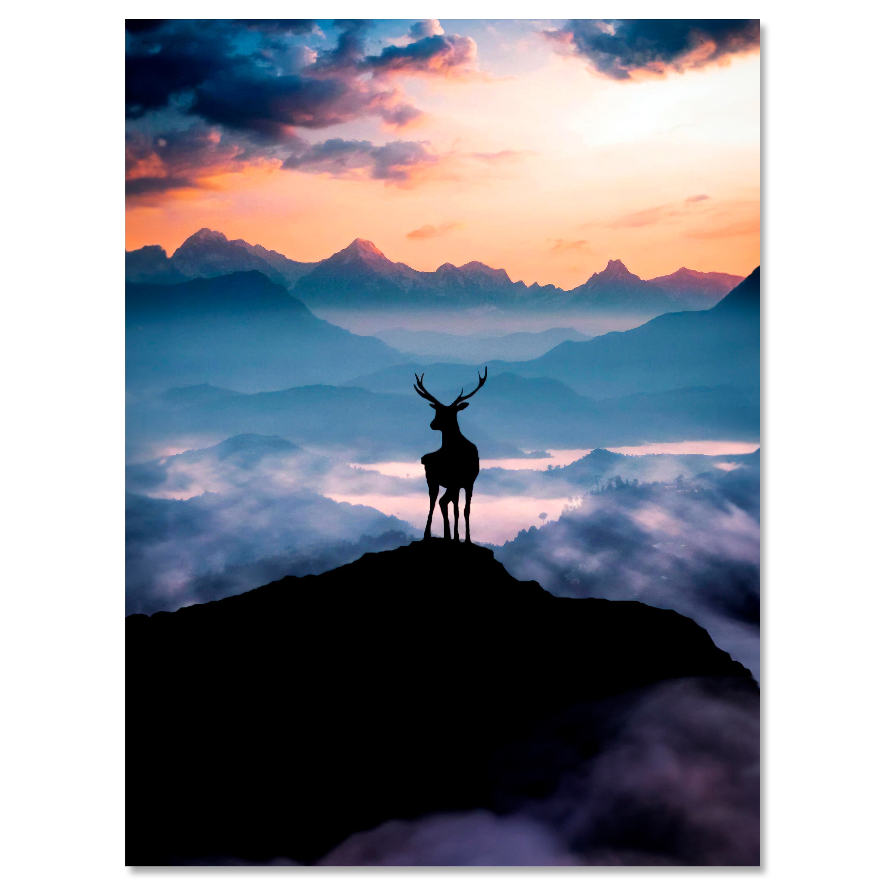 Leinwandbild Hirsch, Berge, Hochformat M0795 kaufen - Bild 1 Leinwandbild Hirsch, Berge, Hochformat M0795 kaufen - Bild 1