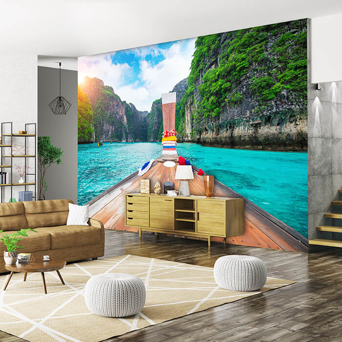 Fototapete Thailand Boot Meer M0799 - Bild 1 Fototapete Thailand Boot Meer M0799 - Bild 1