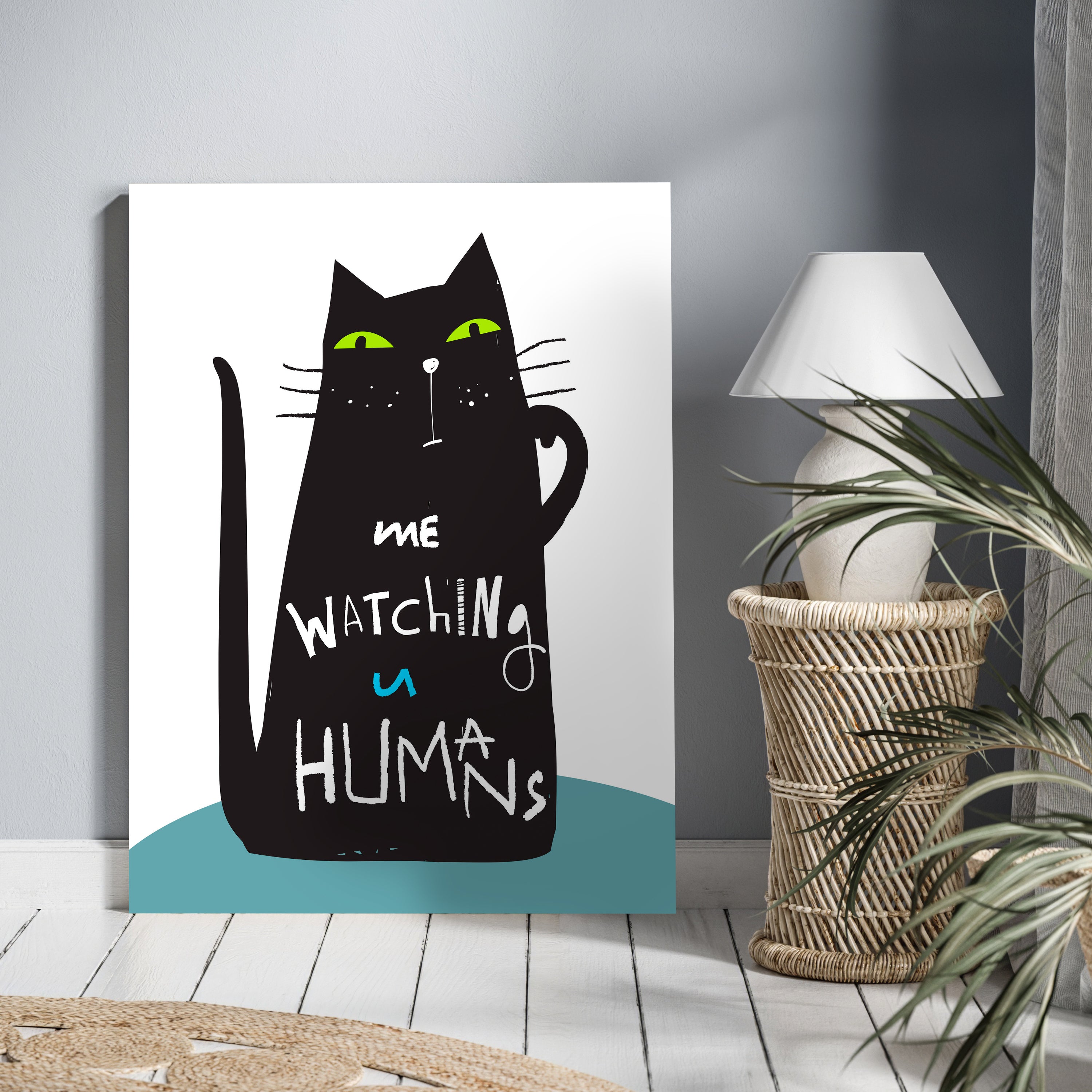 Leinwandbild Katze, Spruch, Watching Humans M0803 kaufen - Bild 2 Leinwandbild Katze, Spruch, Watching Humans M0803 kaufen - Bild 2