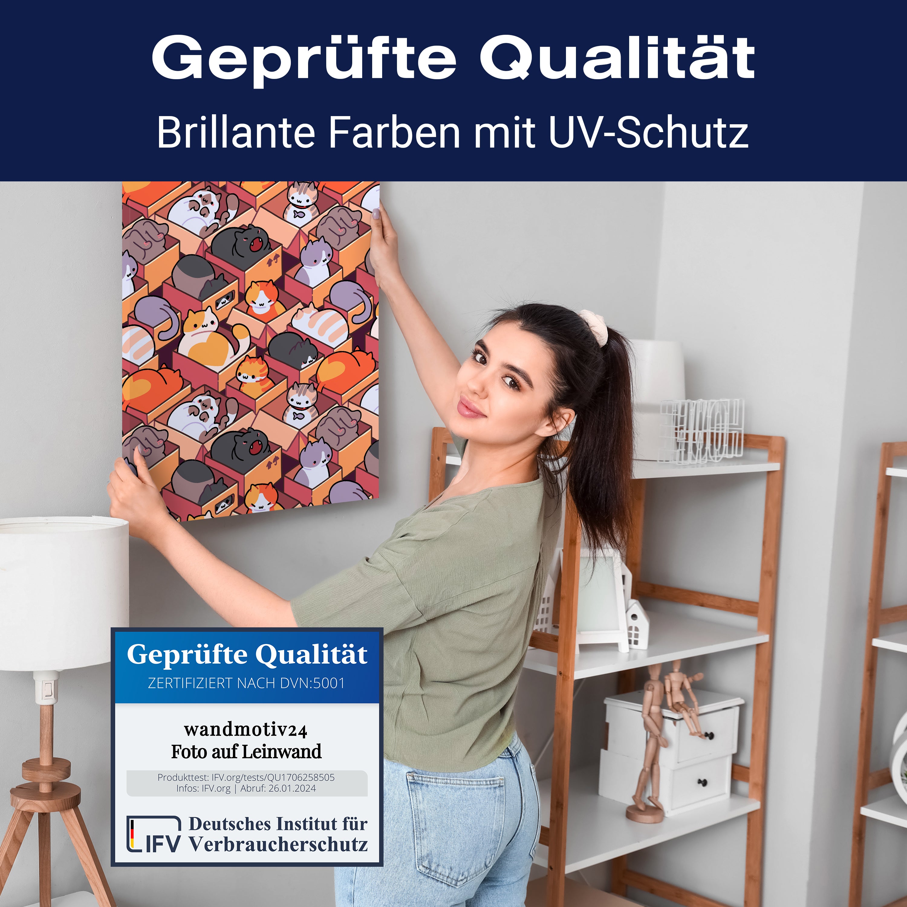 Leinwandbild Katzen in Kartons, Hochformat M0804 kaufen - Bild 4 Leinwandbild Katzen in Kartons, Hochformat M0804 kaufen - Bild 4