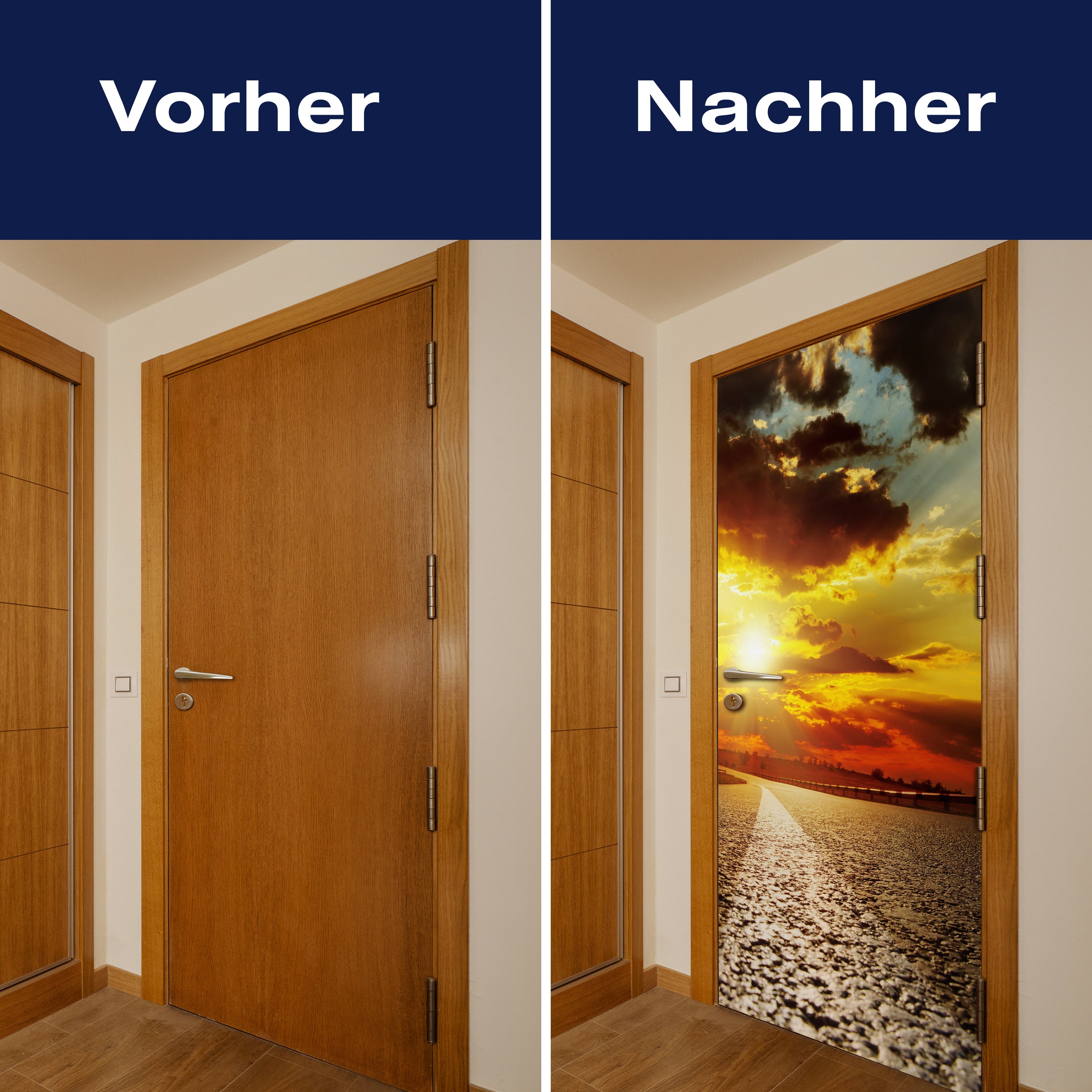 Türtapete Asphaltstraße und dramatischer Sonnenuntergang über ihm M0804 - Bild 10 Türtapete Asphaltstraße und dramatischer Sonnenuntergang über ihm M0804 - Bild 10