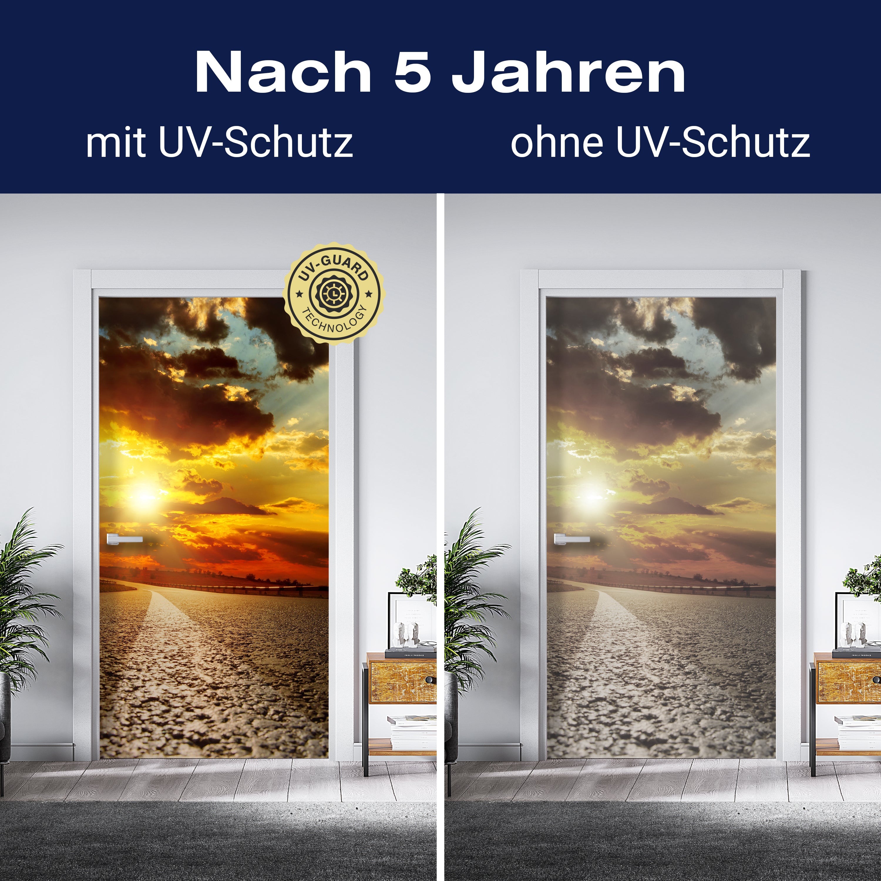 Türtapete Asphaltstraße und dramatischer Sonnenuntergang über ihm M0804 - Bild 4 Türtapete Asphaltstraße und dramatischer Sonnenuntergang über ihm M0804 - Bild 4