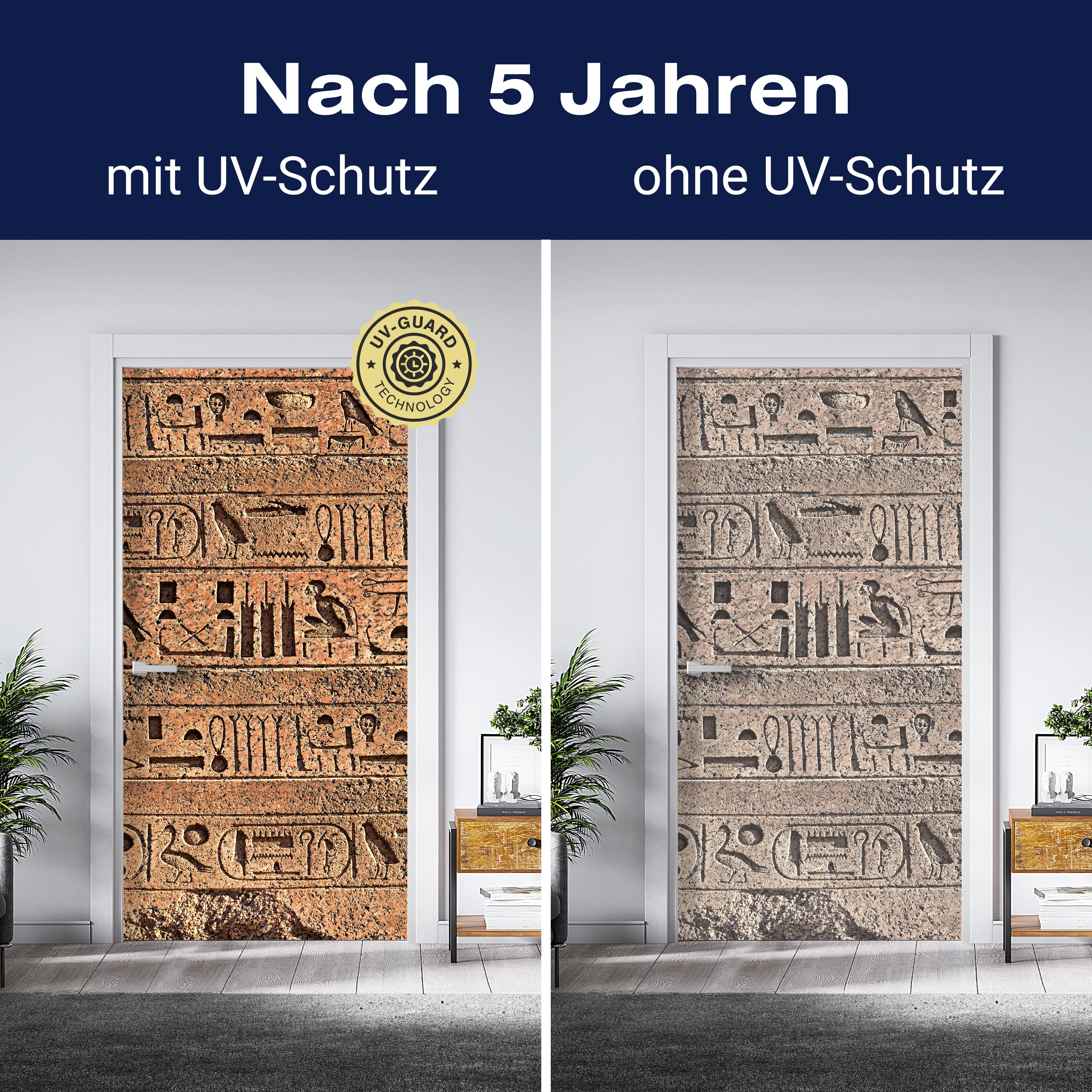 Türtapete Ägyptische Hieroglyphen auf einer alten Mauer M0806 - Bild 4 Türtapete Ägyptische Hieroglyphen auf einer alten Mauer M0806 - Bild 4