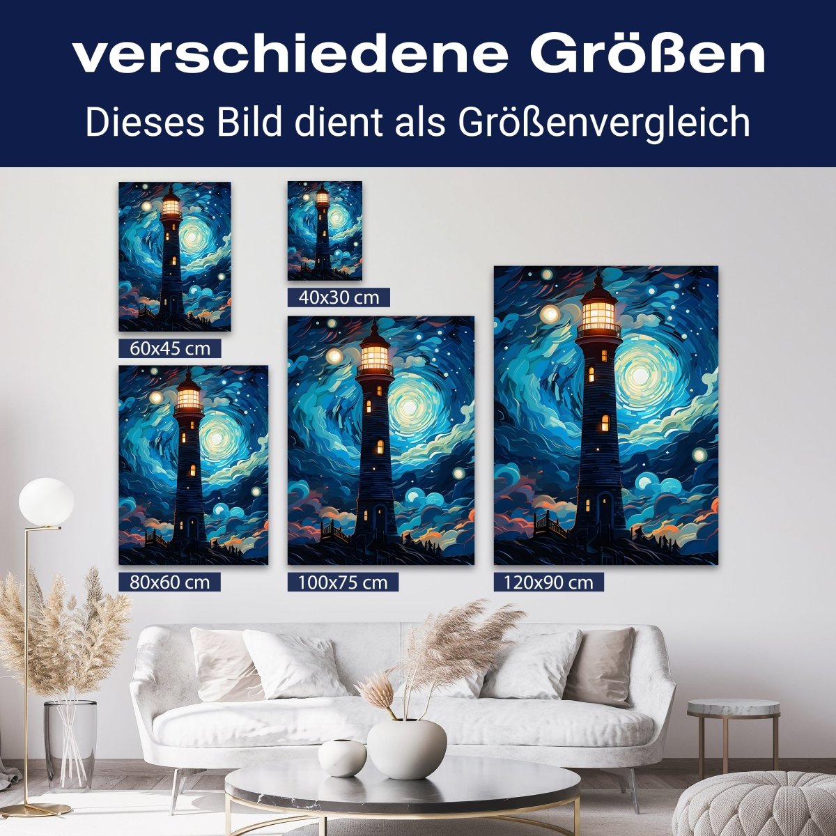 Leinwandbild Leuchtturm, Nacht, Hochformat M0810 kaufen - Bild 8 Leinwandbild Leuchtturm, Nacht, Hochformat M0810 kaufen - Bild 8