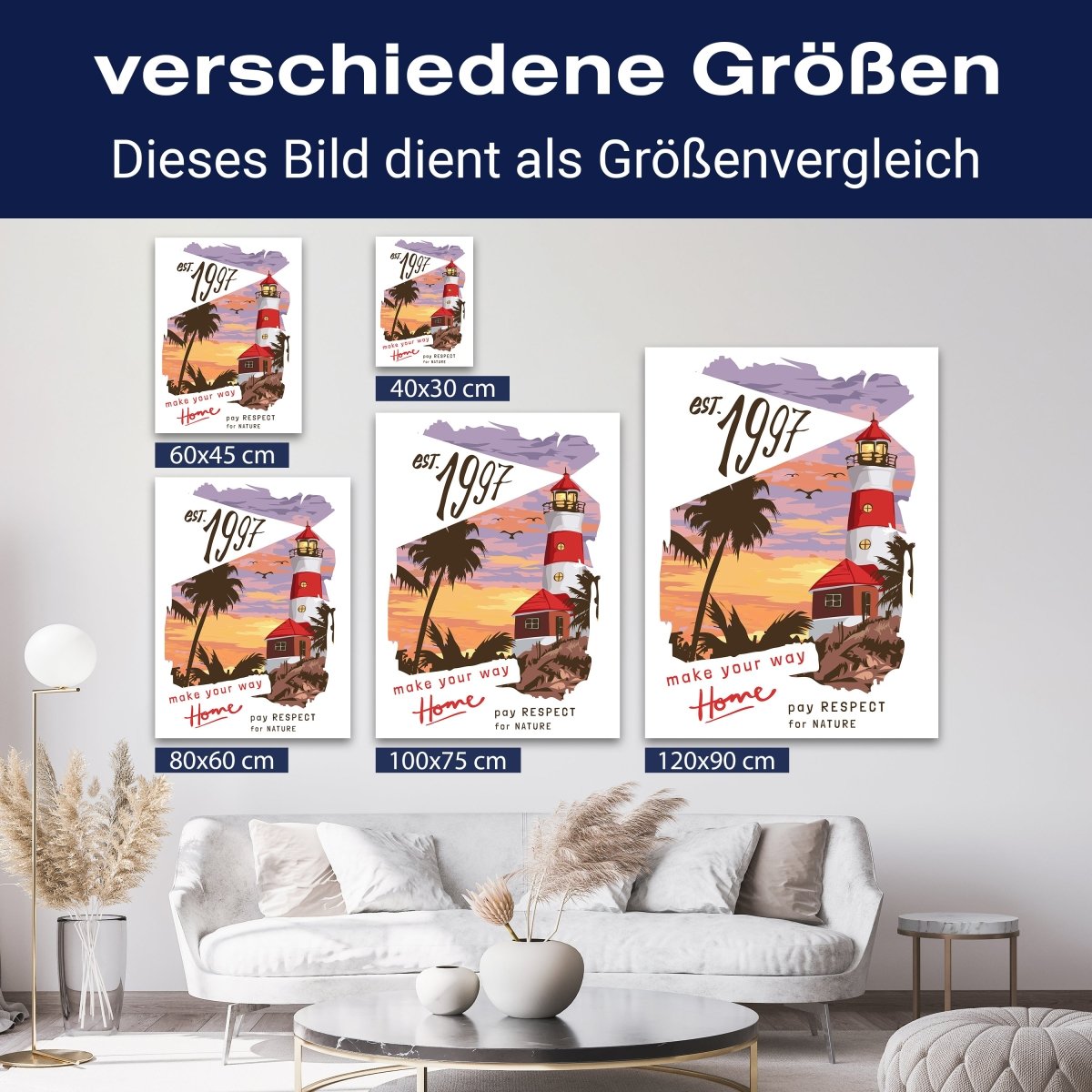 Leinwandbild Leuchtturm, Palmen, Hochformat M0811 kaufen - Bild 8 Leinwandbild Leuchtturm, Palmen, Hochformat M0811 kaufen - Bild 8