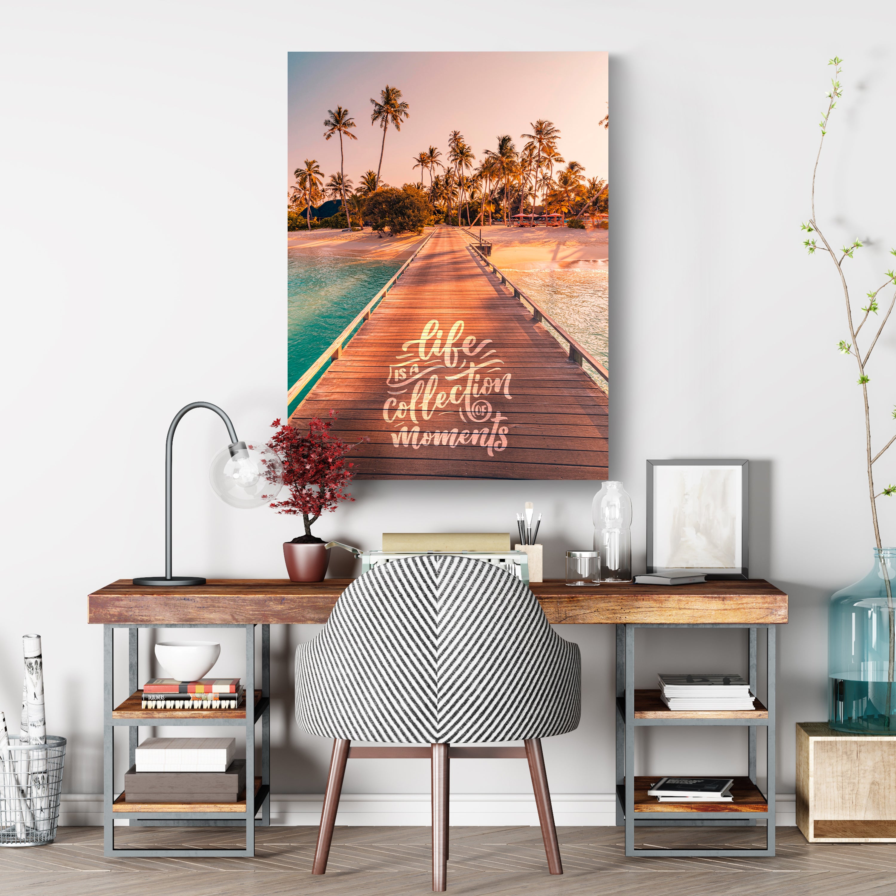 Leinwandbild Strand, Spruch, Palmen, Hochformat M0812 kaufen - Bild 3 Leinwandbild Strand, Spruch, Palmen, Hochformat M0812 kaufen - Bild 3