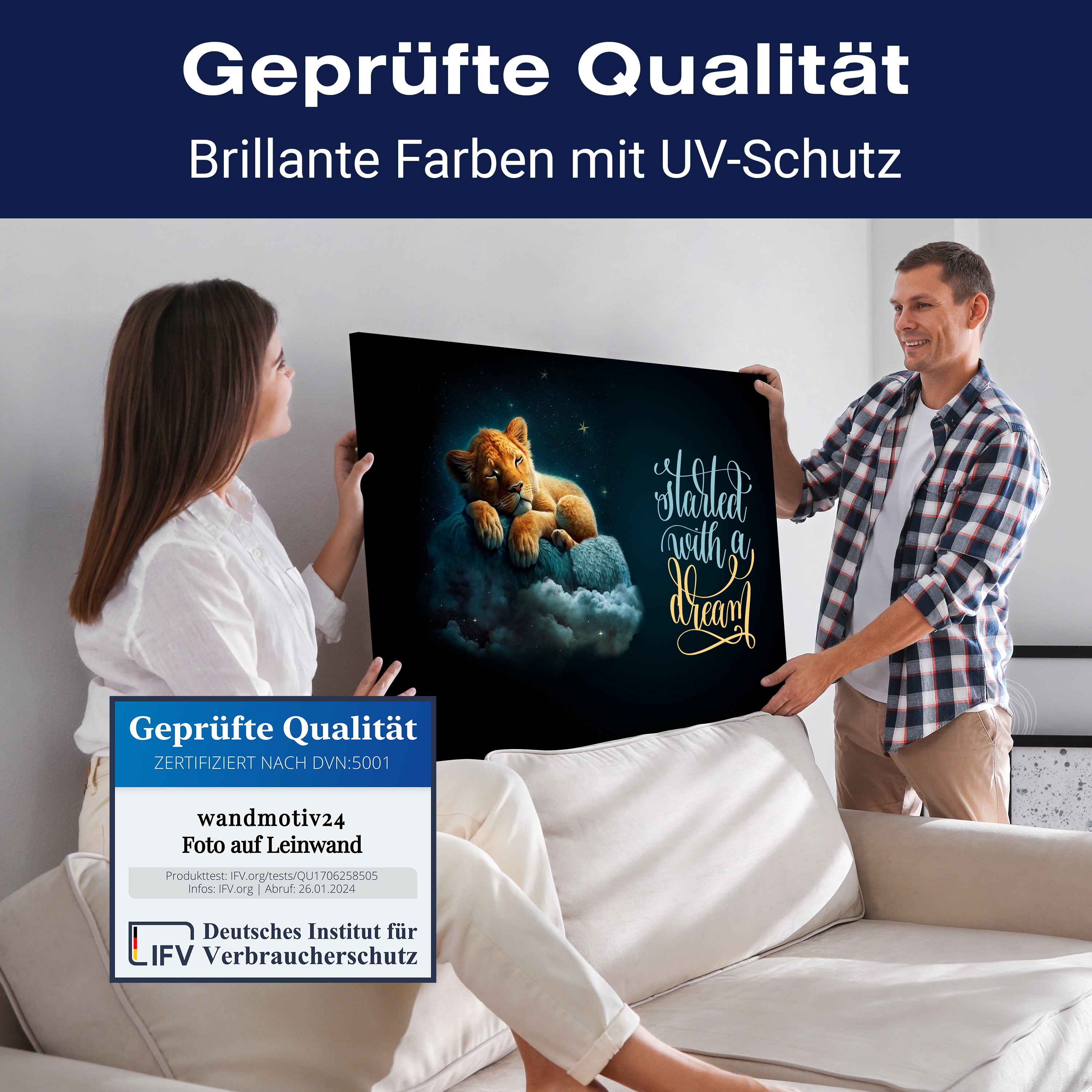 Leinwandbild Spruch, Löwe, Querformat M0817 kaufen - Bild 4 Leinwandbild Spruch, Löwe, Querformat M0817 kaufen - Bild 4