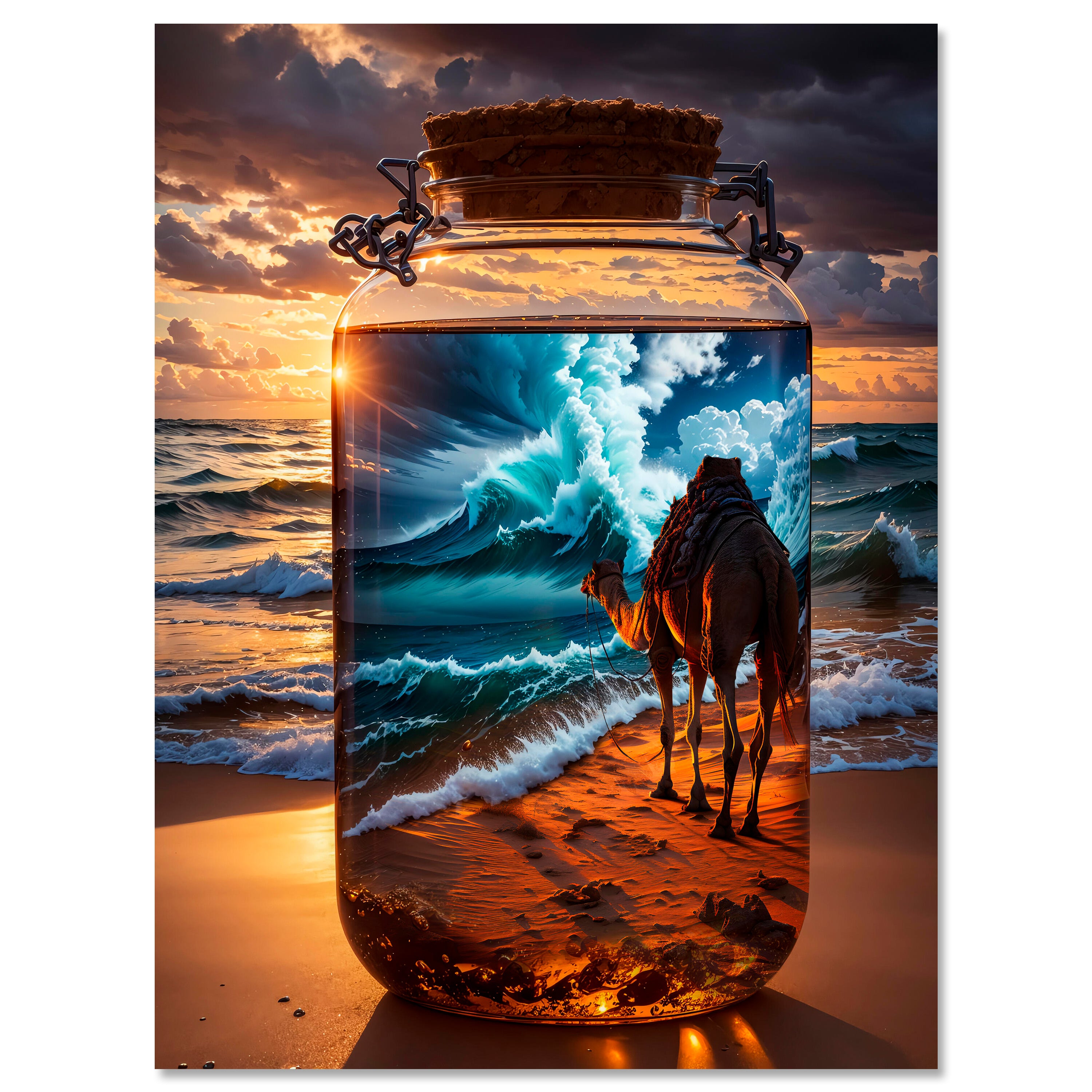 Leinwandbild Meer, Wasser, Flasche, Kamel M0823 kaufen - Bild 1 Leinwandbild Meer, Wasser, Flasche, Kamel M0823 kaufen - Bild 1