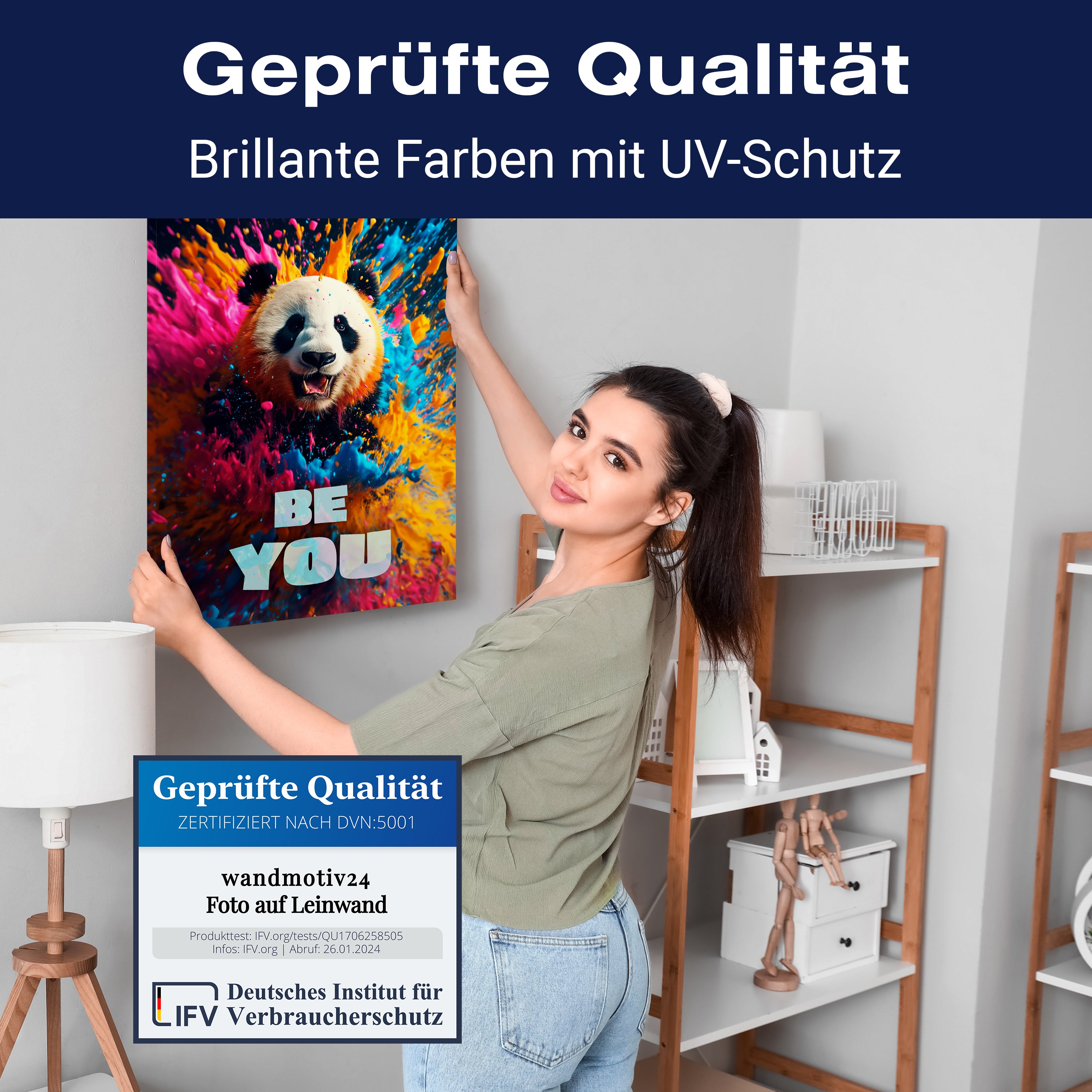 Leinwandbild Spruch Be You, Panda M0825 kaufen - Bild 4 Leinwandbild Spruch Be You, Panda M0825 kaufen - Bild 4