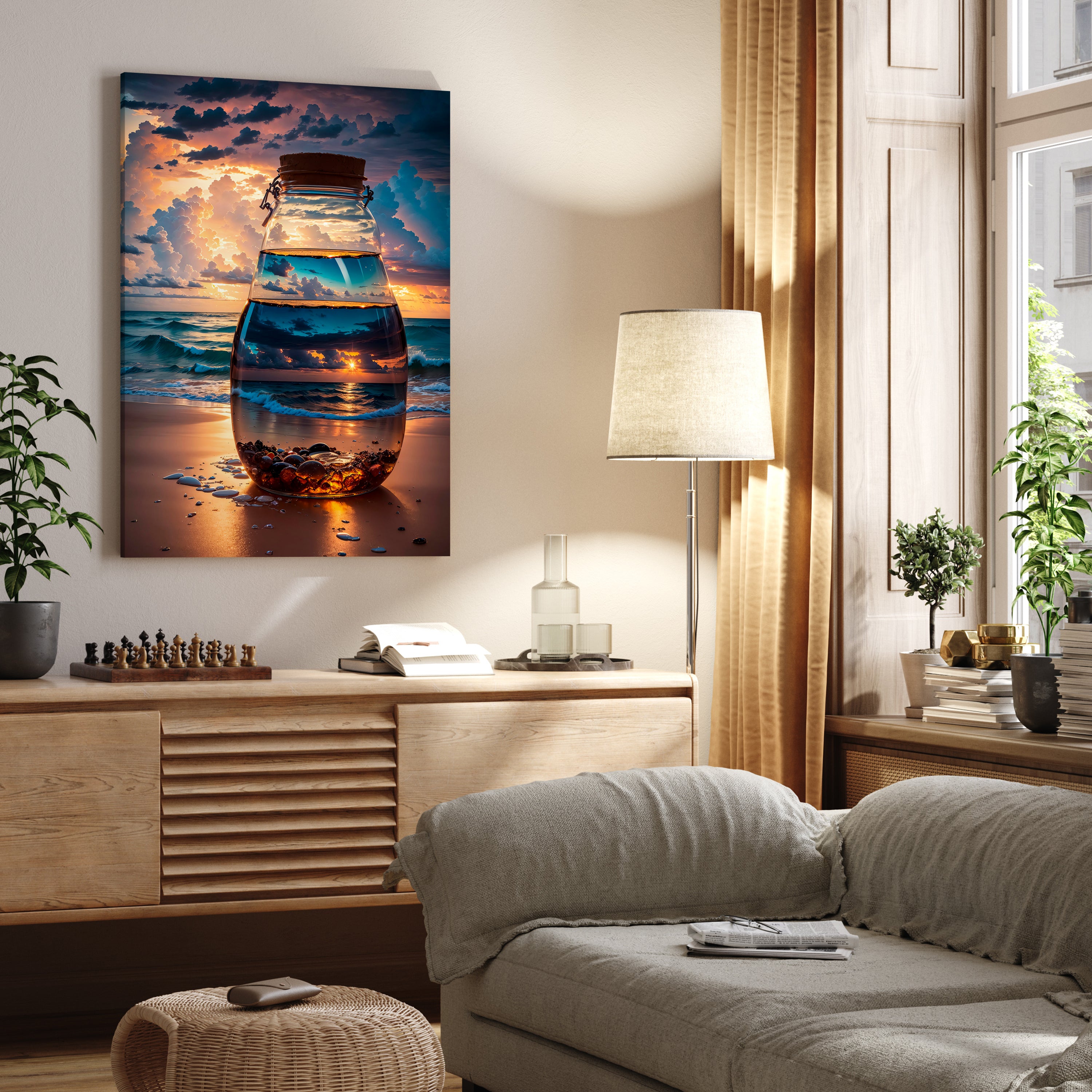 Leinwandbild Meer, Wasser, Flasche M0828 kaufen - Bild 2 Leinwandbild Meer, Wasser, Flasche M0828 kaufen - Bild 2