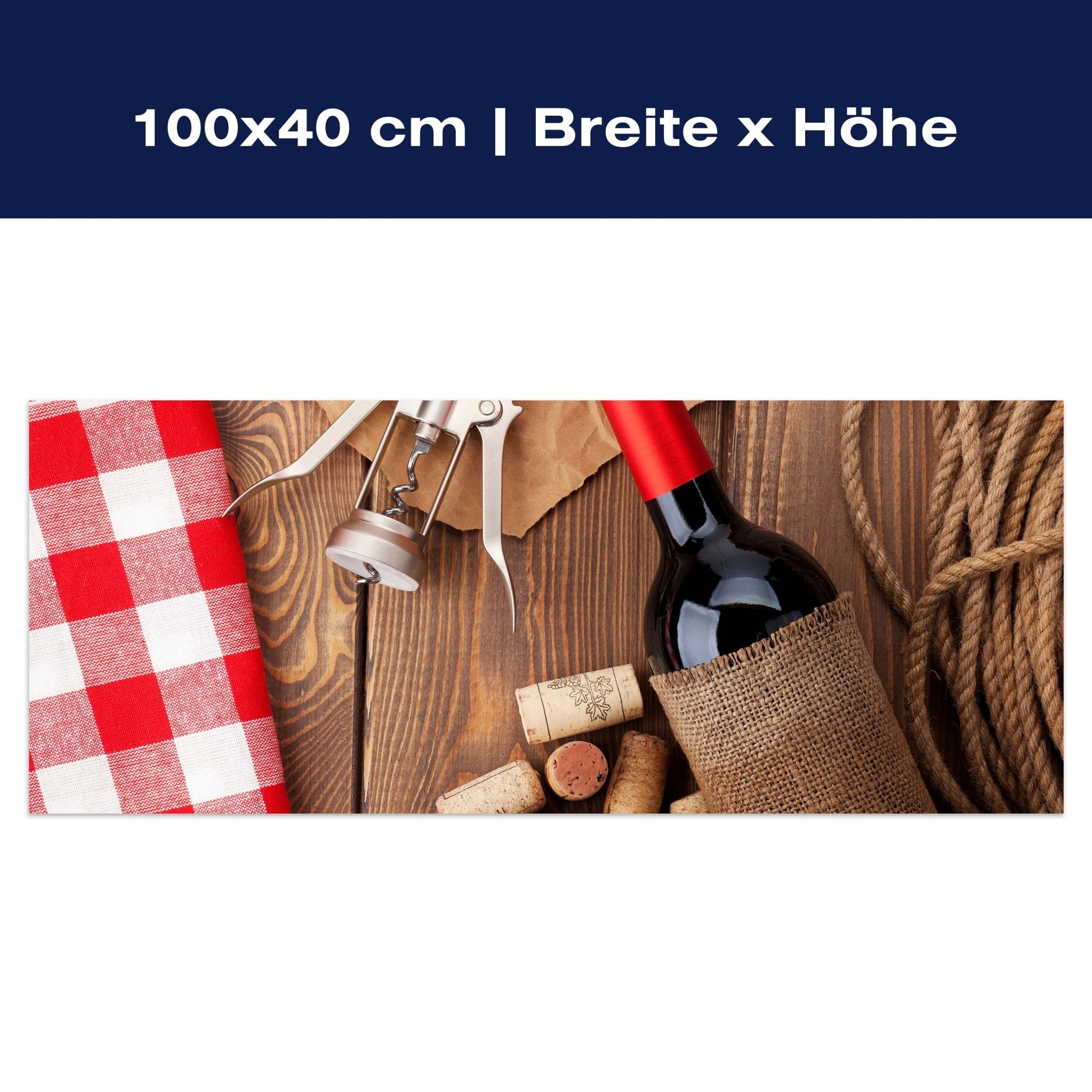Leinwandbild Rotweinflasche, Schüssel mit Korken und Korkenzieher M0832 Leinwandbild Rotweinflasche, Schüssel mit Korken und Korkenzieher M0832