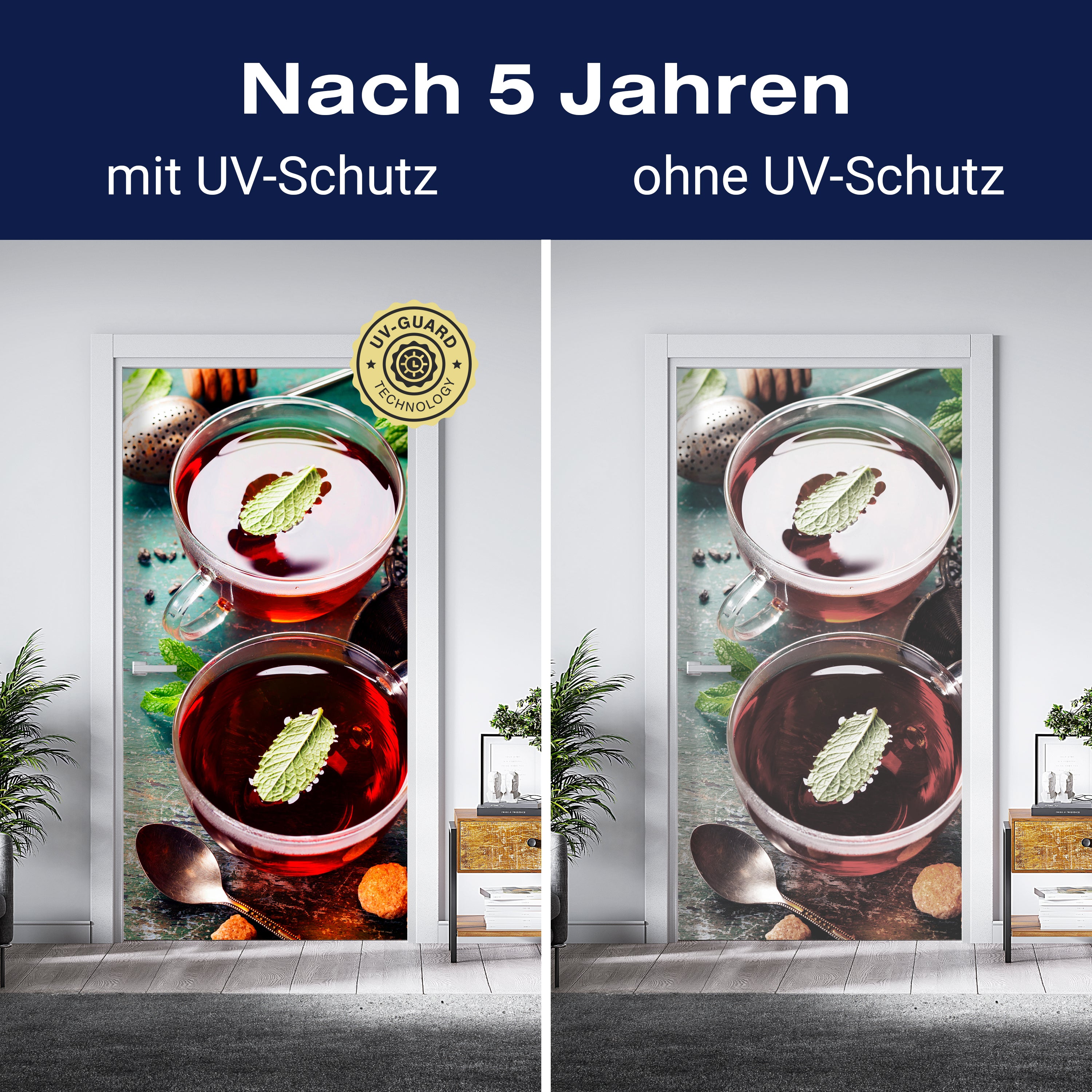 Türtapete Tee mit Minze, Ingwer und Zitrone M0834 - Bild 4 Türtapete Tee mit Minze, Ingwer und Zitrone M0834 - Bild 4