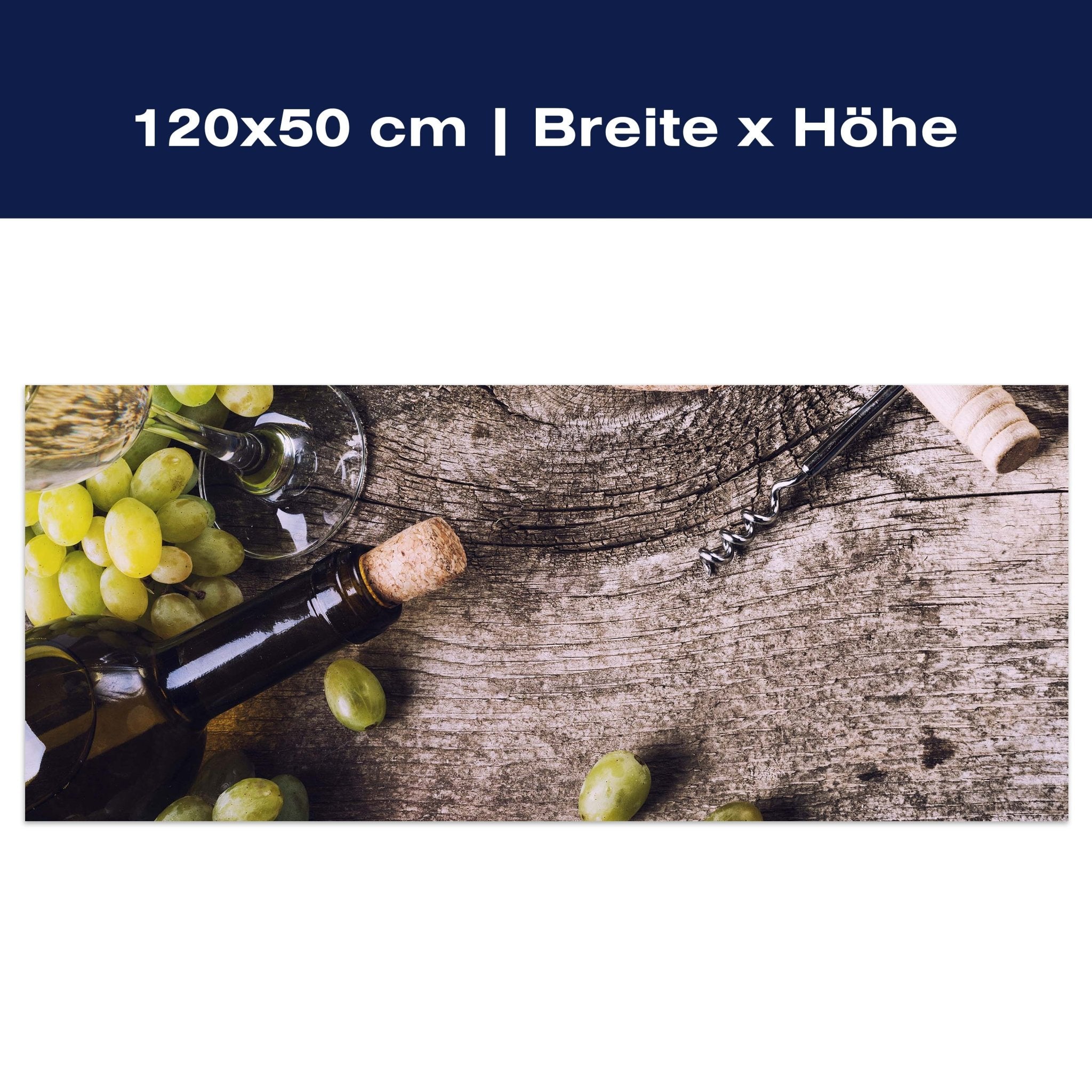 Leinwandbild Flasche Weißwein und Trauben auf einem alten Tisch M0838 Leinwandbild Flasche Weißwein und Trauben auf einem alten Tisch M0838