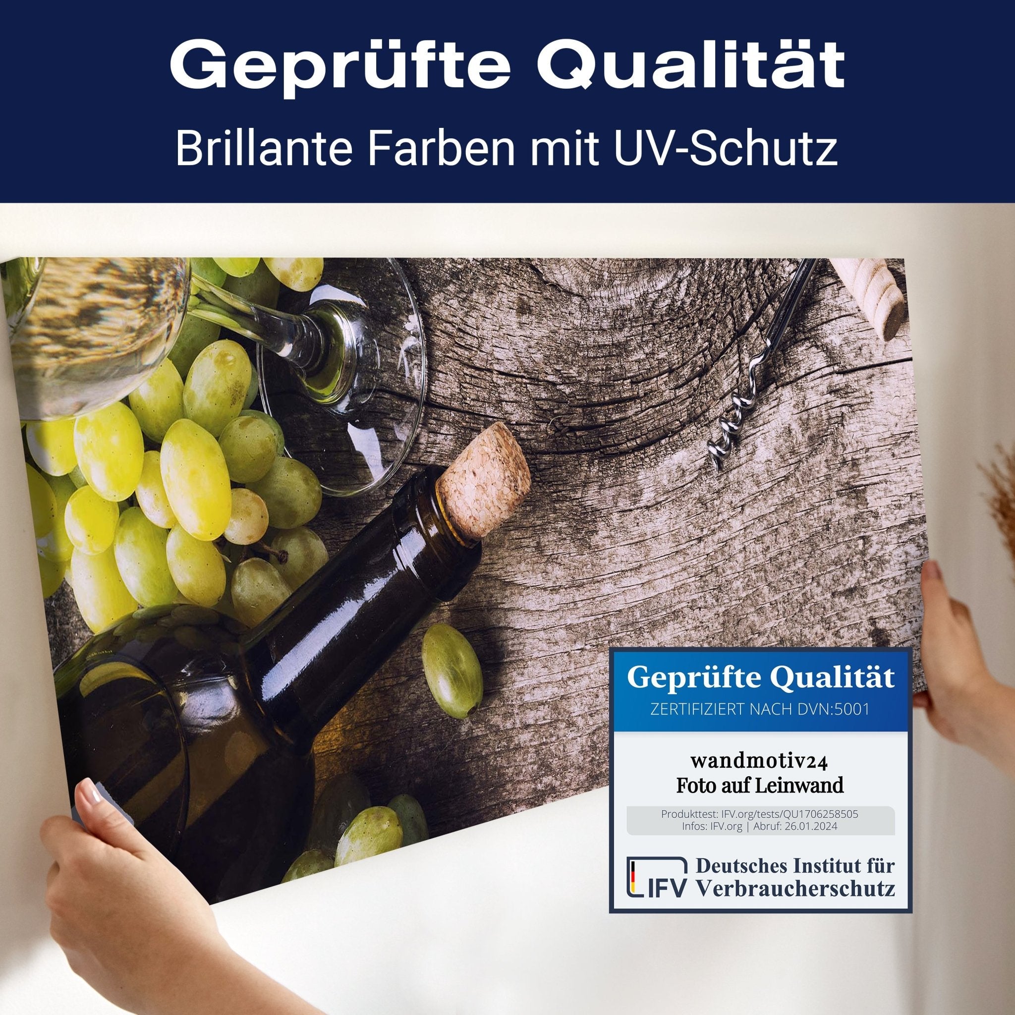 Leinwandbild Flasche Weißwein und Trauben auf einem alten Tisch M0838 kaufen - Bild 4 Leinwandbild Flasche Weißwein und Trauben auf einem alten Tisch M0838 kaufen - Bild 4